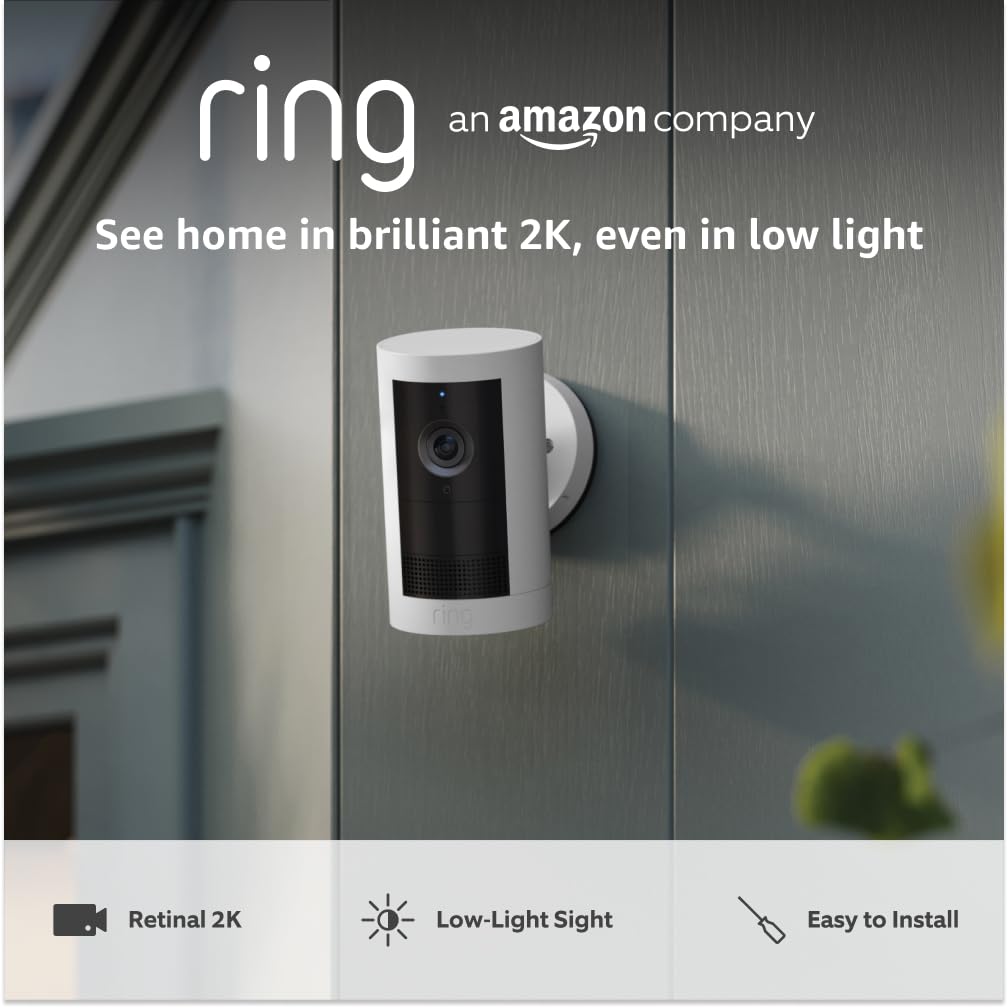 Detalle de Ring Outdoor Camera Plus (newest gen) Battery – Wide-Angle 2K Wi‑Fi outdoor security camera