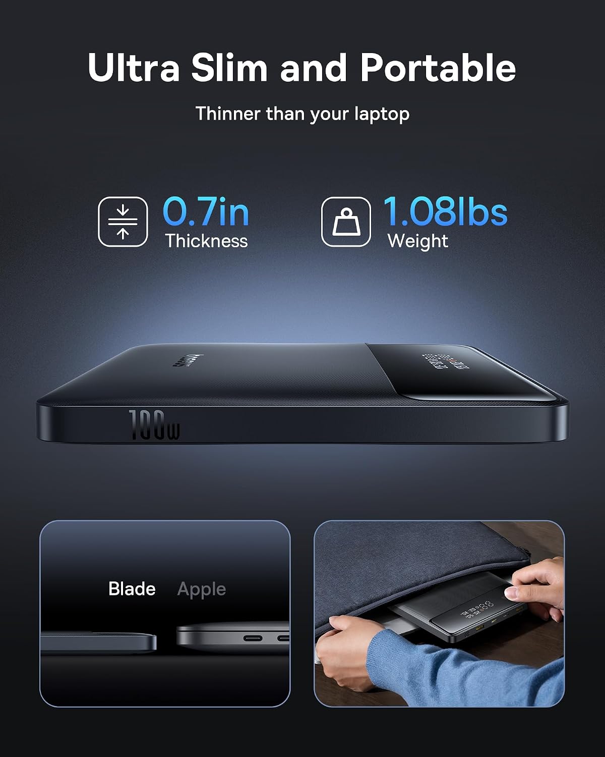 Detalle de Baseus Laptop Power Bank 20,000 mAh 100W