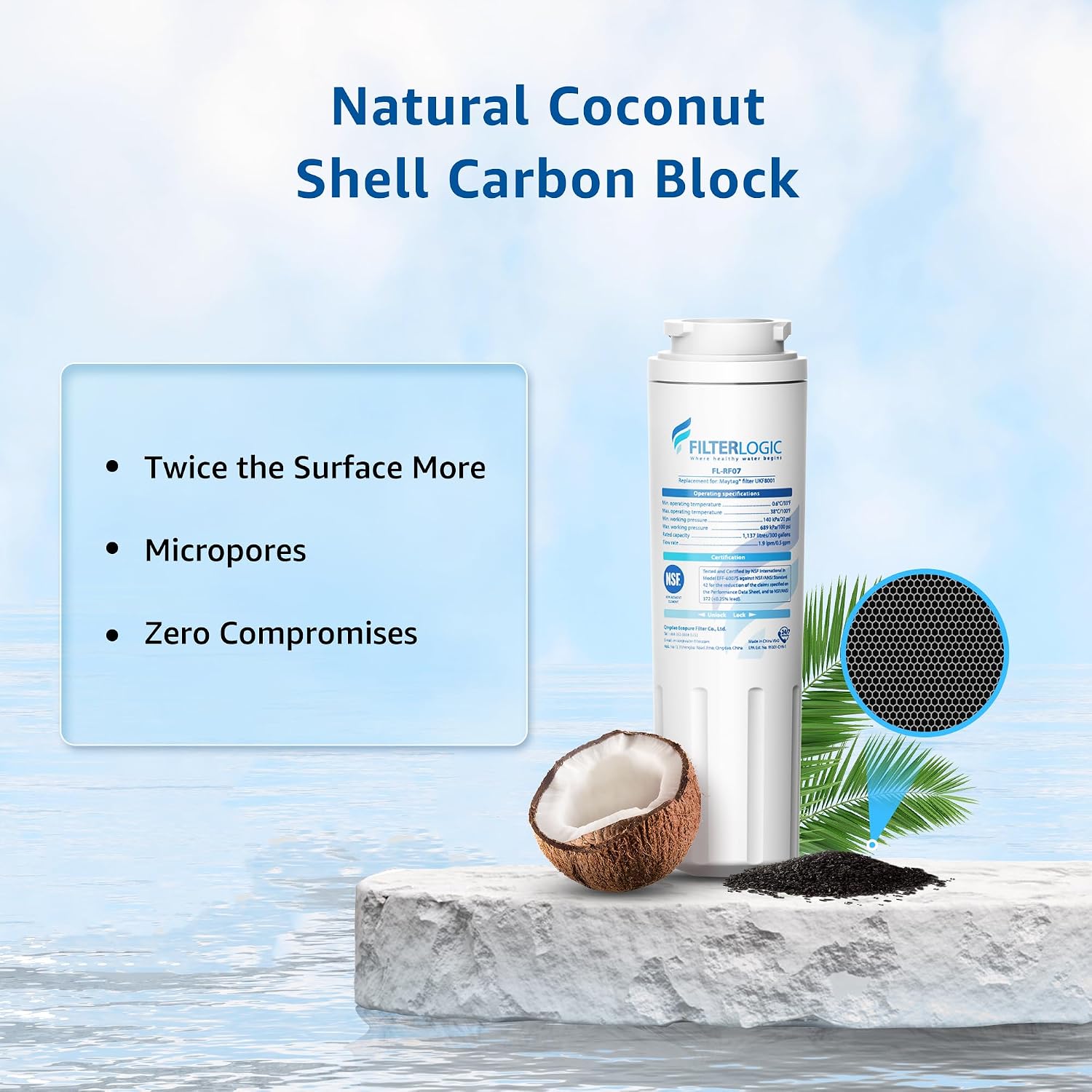 Thumbnail 3 de Filterlogic FL-RF07 Refrigerator Water Filter, 3-Pack for UKF8001