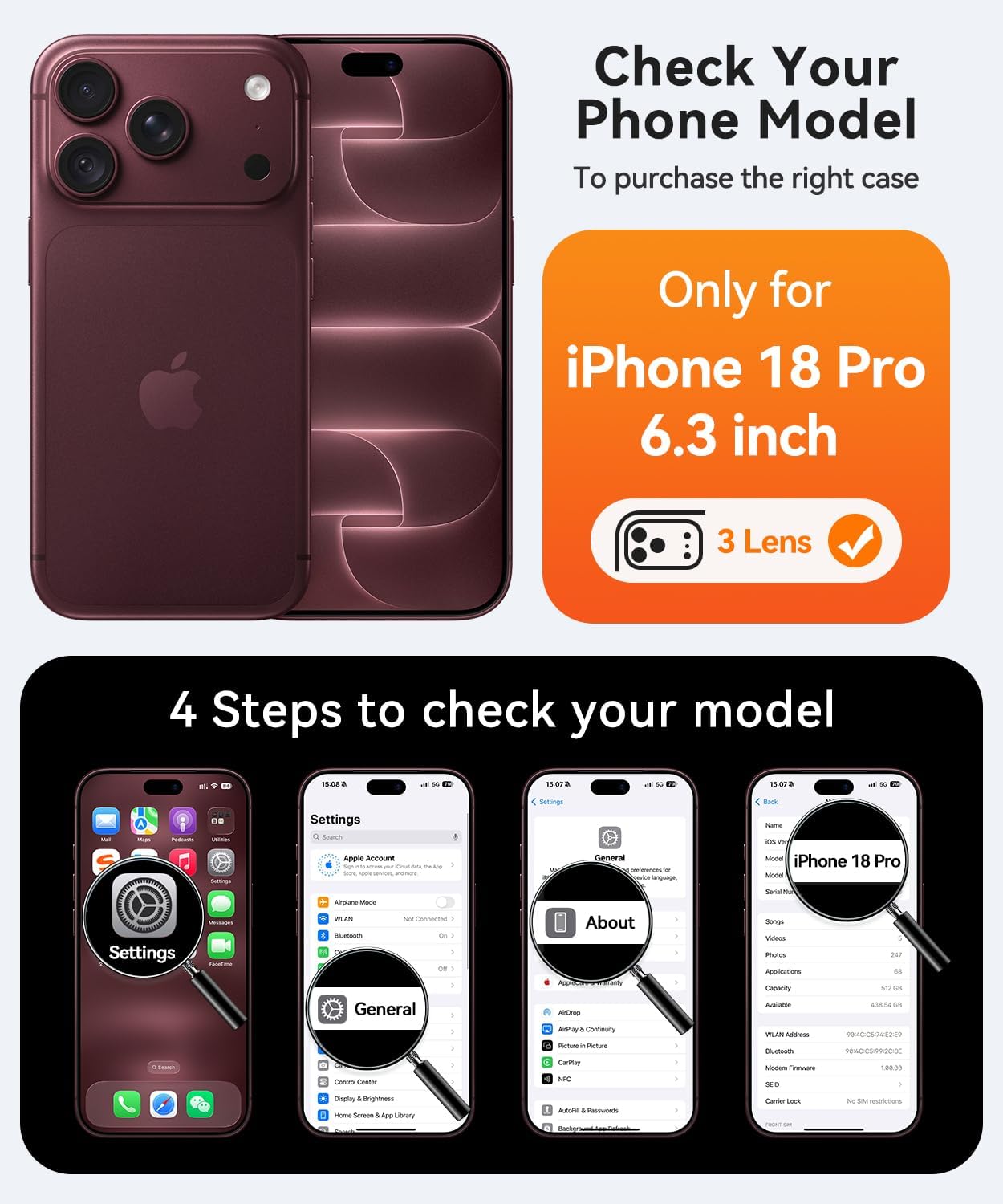 Detalle 2 de CANSHN iPhone 18 Pro Privacy Screen Protector, 9H Glass, 2-Pack