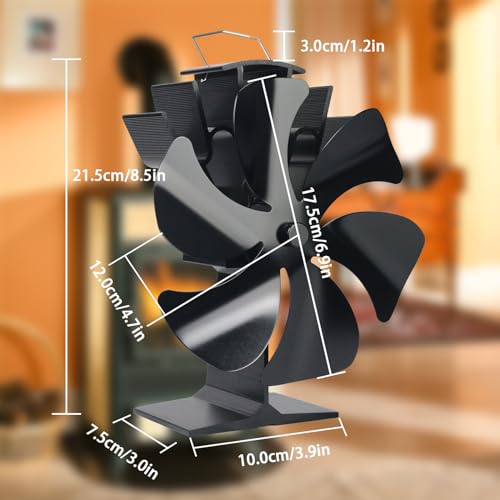 Detalle de Tomersun Holzofenventilator aus Aluminium