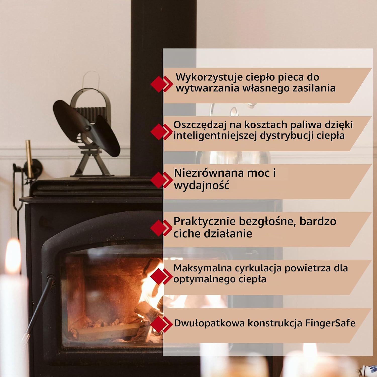 Thumbnail 2 de Ecofan AirDeco II 8204CAXBX – wentylator na ciepło do pieca, aluminiowy, 2 łopatki