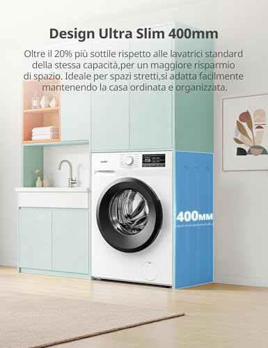Detalle de COMFEE' Lavatrice Ultra Slim 6 kg – profondità 40 cm, motore BLDC, Classe A-10%