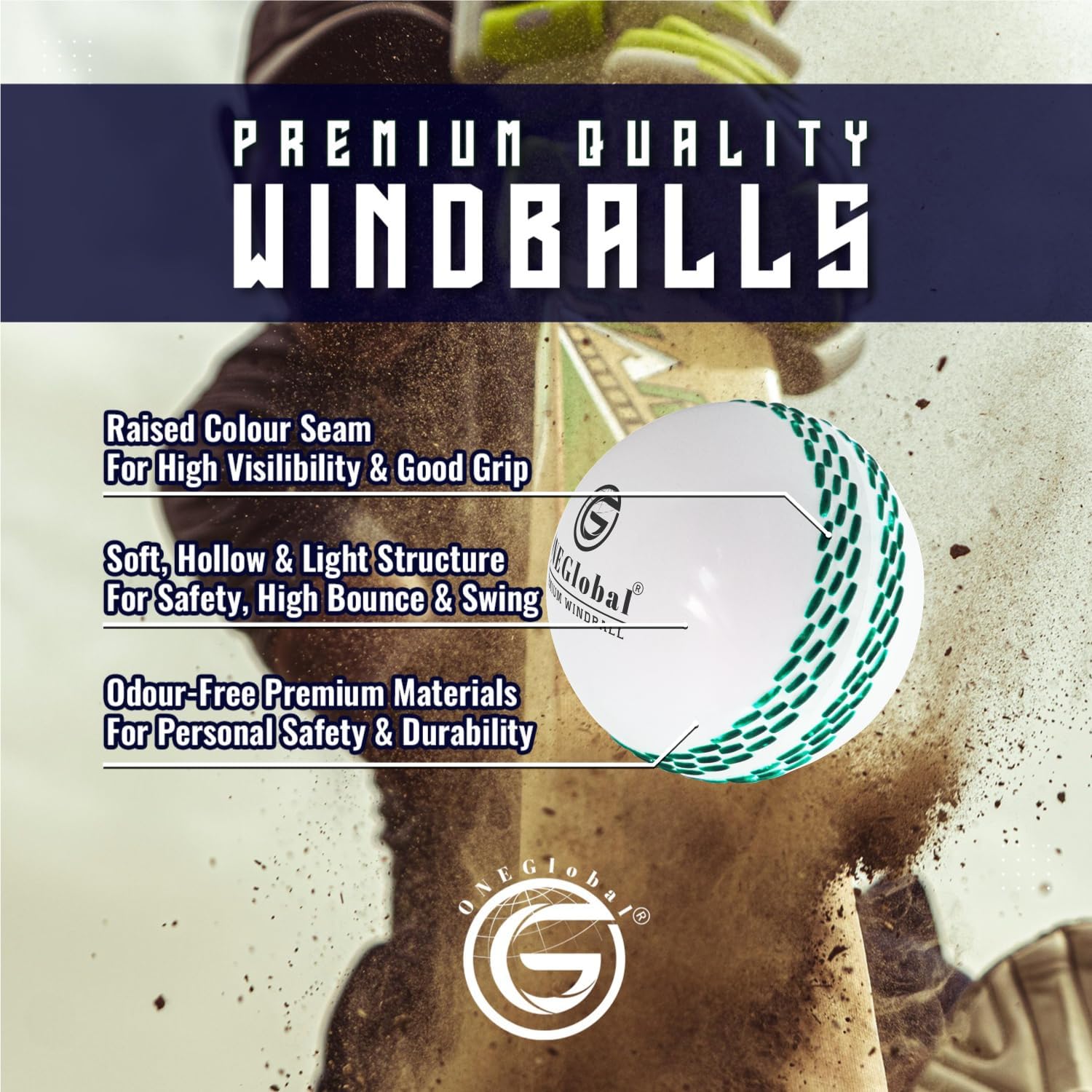 Thumbnail 2 de ONEGlobal Windball Soft Cricket Ball
