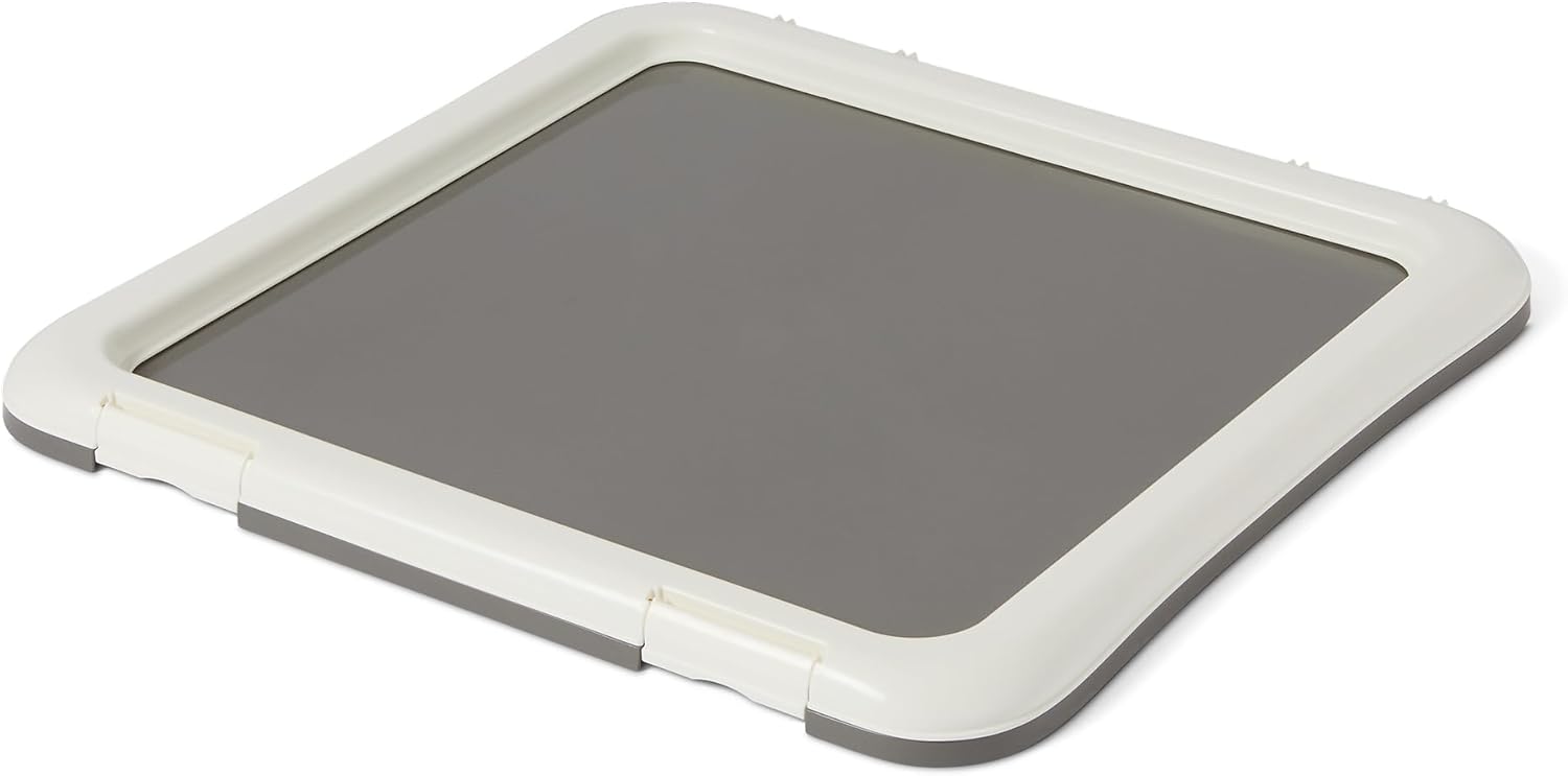 Detalle de Amazon Basics Tapis d’Entraînement pour Chien XL – 71,1 x 86,4 cm, blanc et anthracite