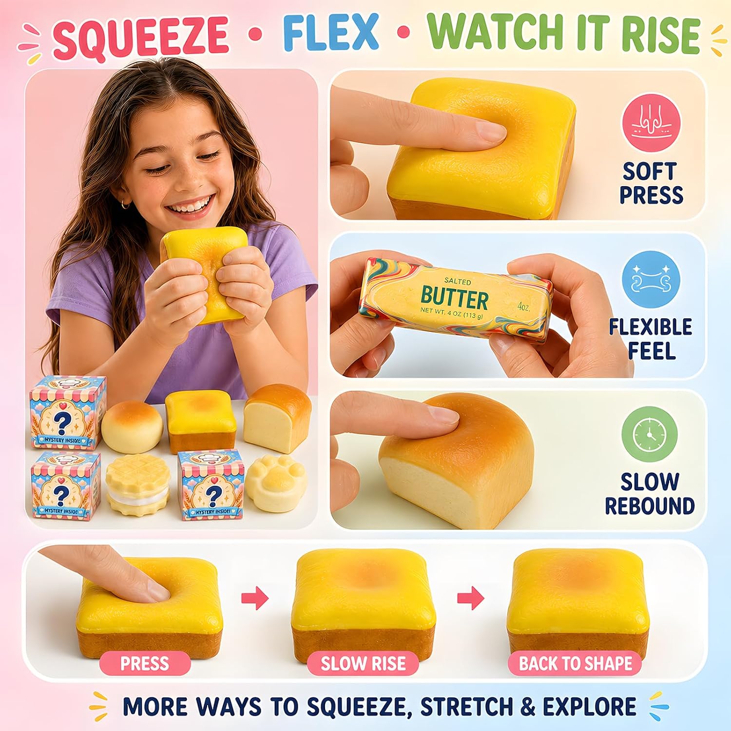Detalle de Bread Squishy Toys 10-Pack