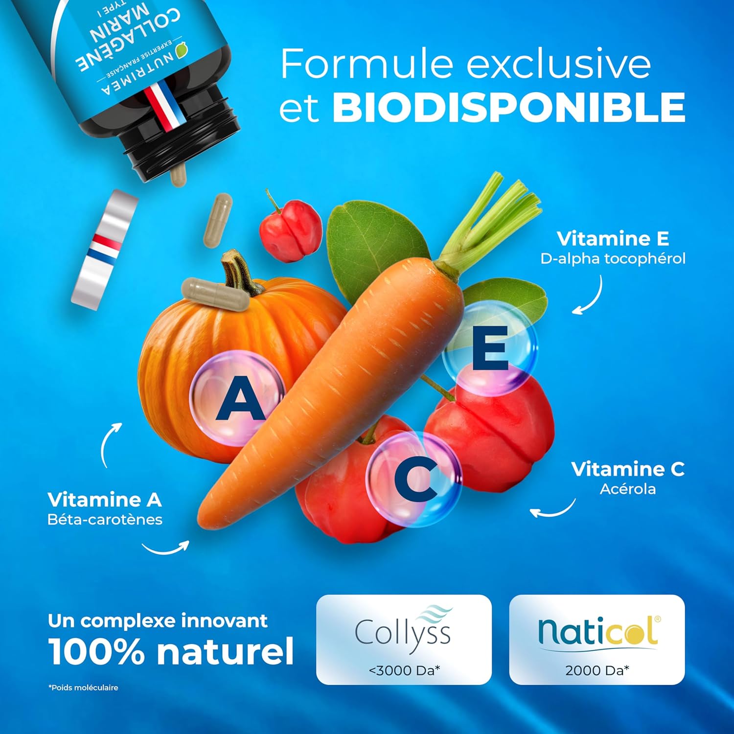 Detalle de Nutrimea CollagĂšne marin type 1 900 mg pour peau et articulations đ