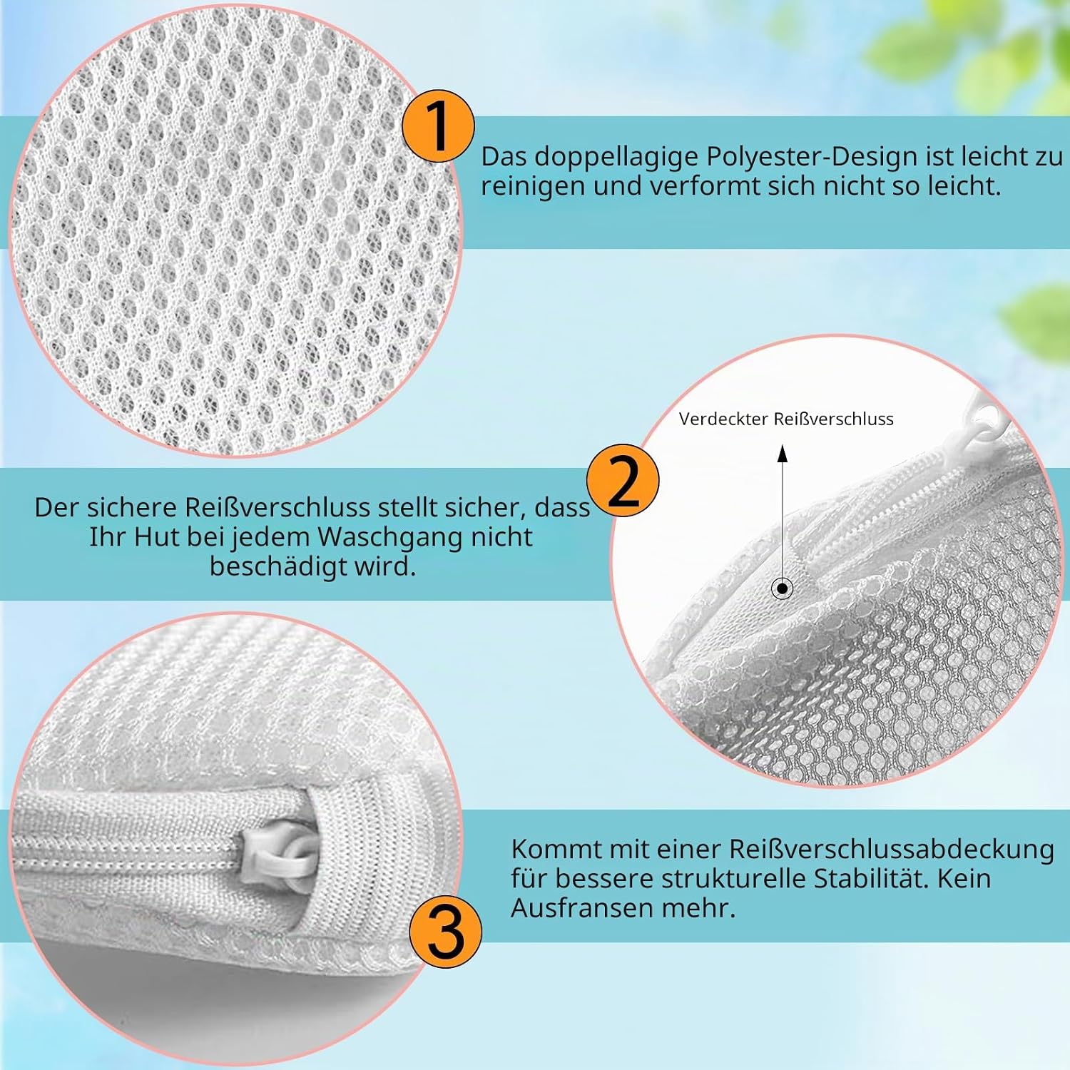 Thumbnail 2 de Coopache 2 Stück Wäschesack Cap Gestell zum Waschen – Kappenwaschanlage aus PP