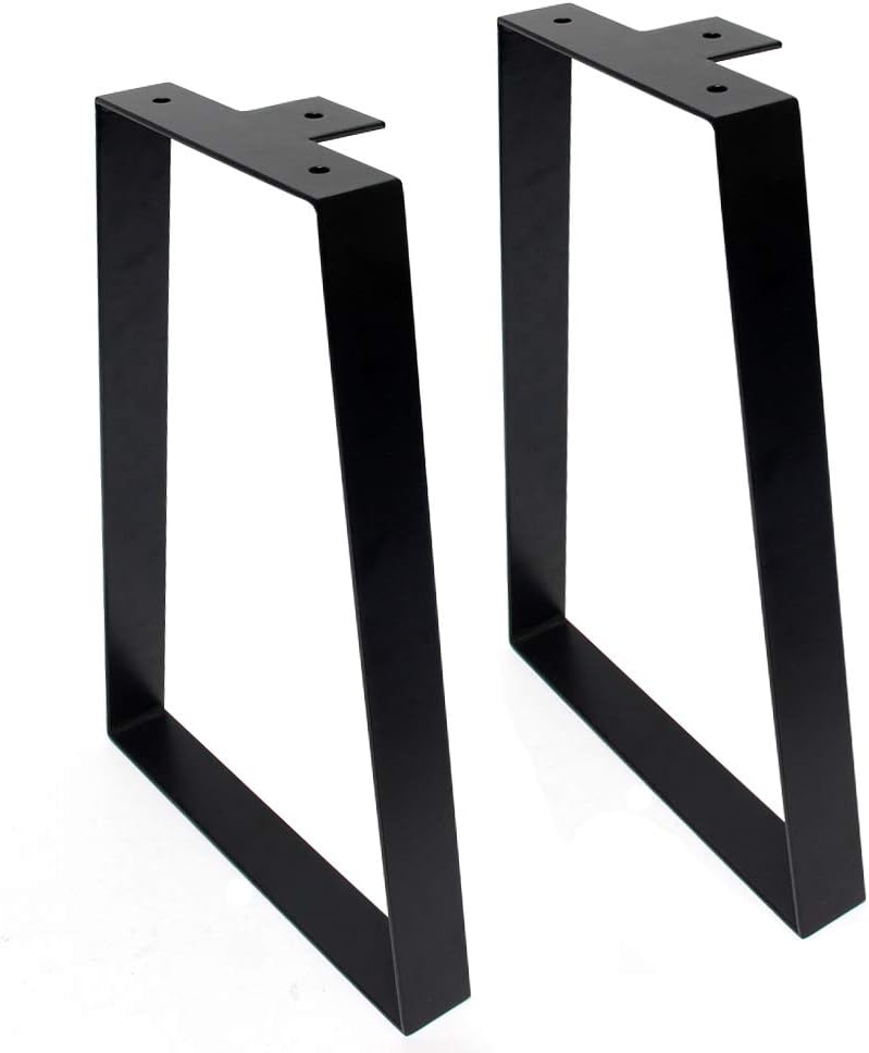 Signstek 16 inch black metal table legs (40cm) — modern DIY trapezoidal furniture legs