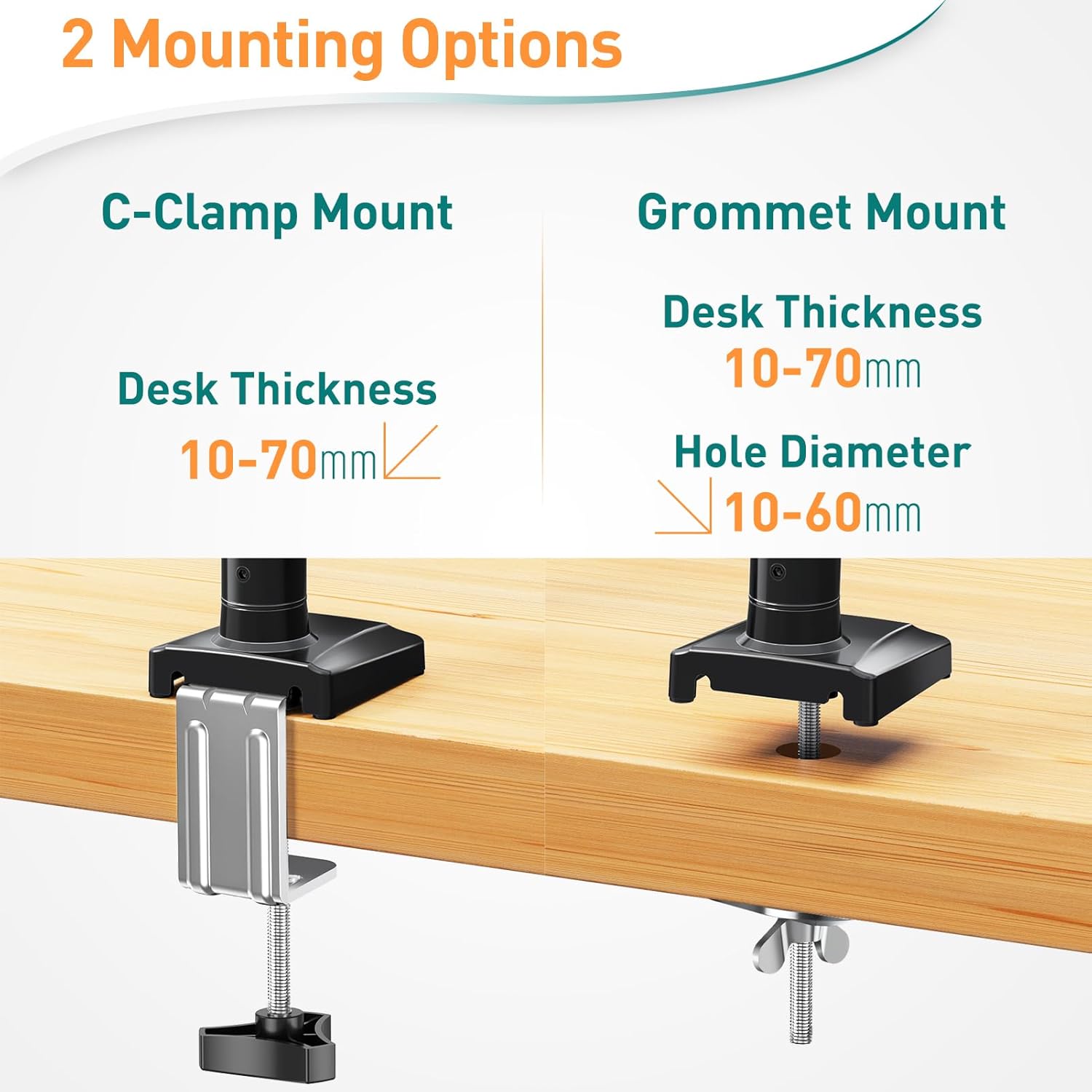 Thumbnail 6 de ELIVED Single Monitor Arm (EV004) for 13–32 inch Monitors with VESA 75x75/100x100 up to 10kg