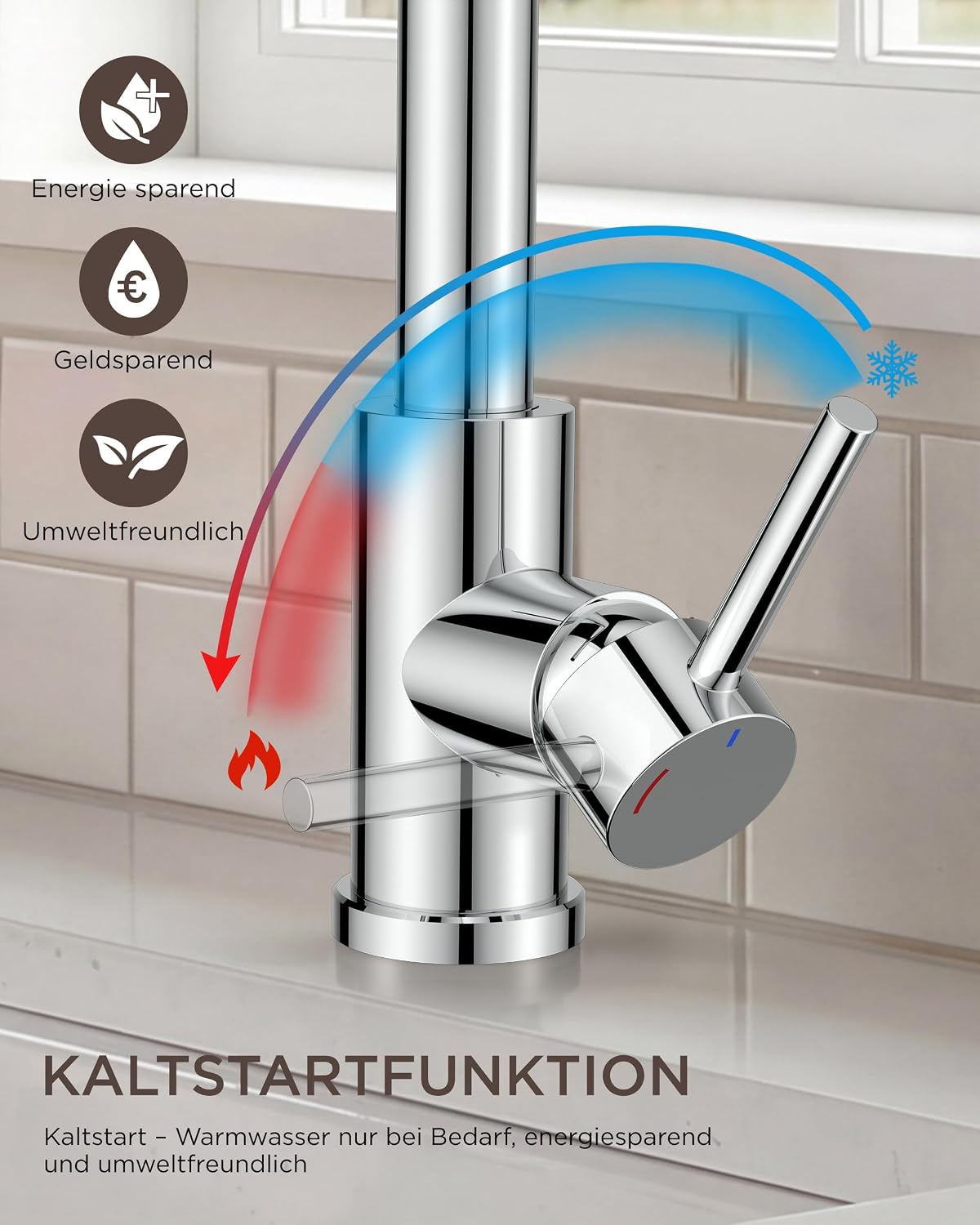 Thumbnail 6 de FORIOUS Küchenarmatur: Abziehbare Spültischarmatur mit 360° Schwung und Niederdruck
