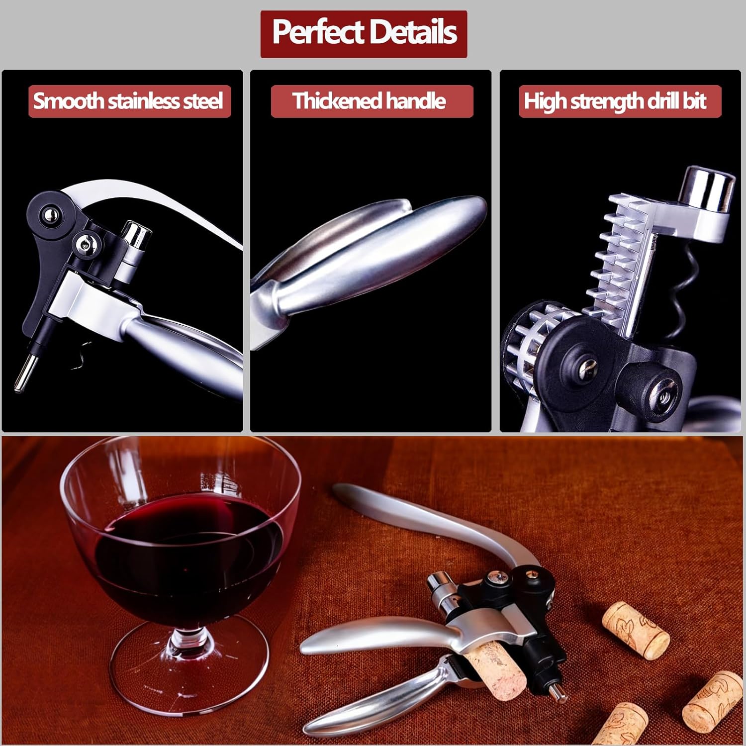 Detalle 2 de Wine Bottle Opener Corkscrew Gift Set 8pc 🍷