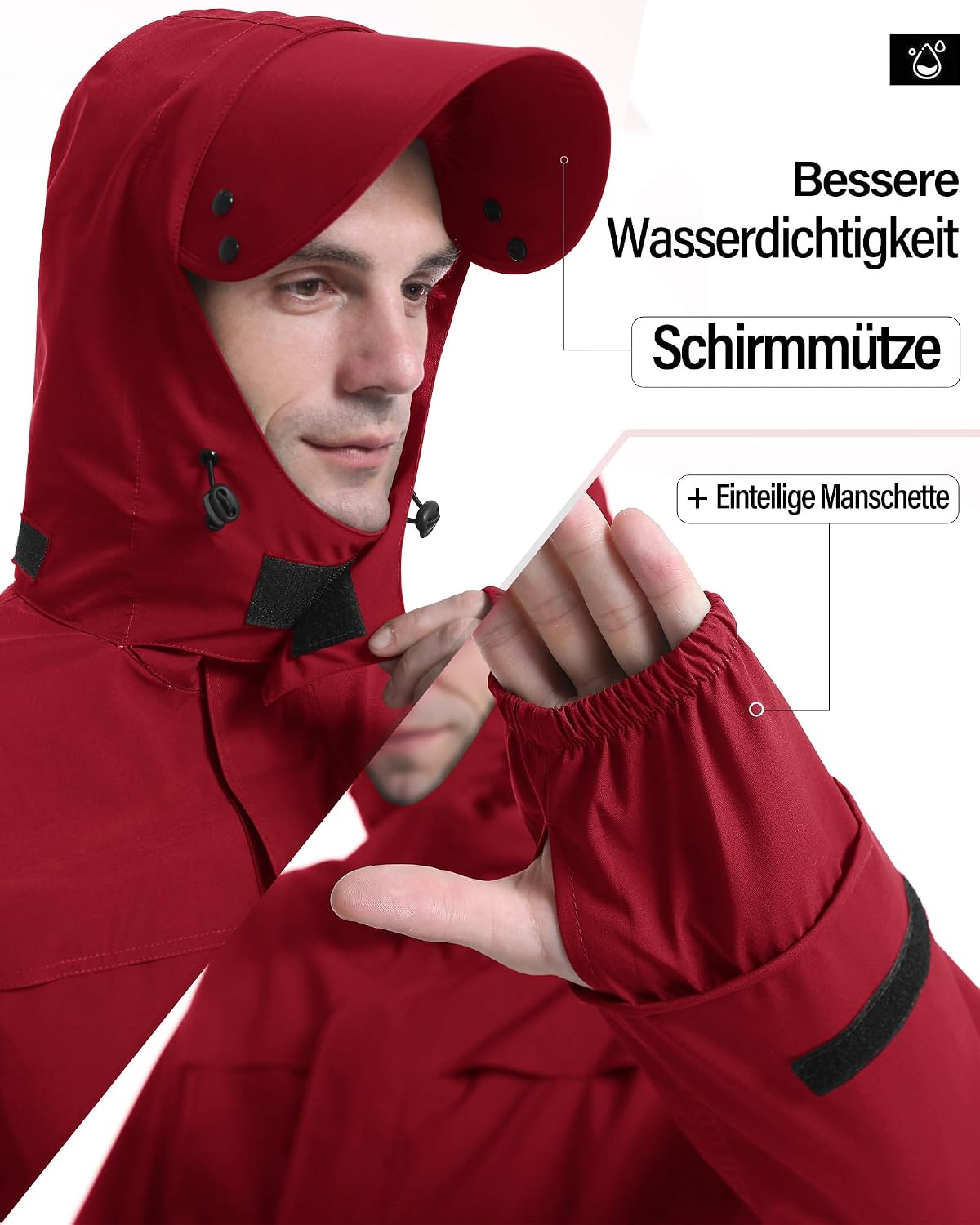 Thumbnail 4 de Coutyuyi Herren-Regenanzug: wasserdichte, atmungsaktive Regenjacke mit Kapuze
