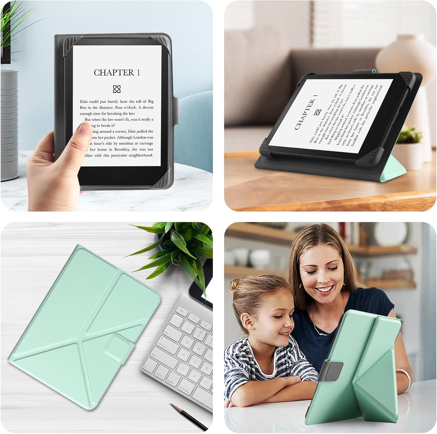 Thumbnail 3 de HGWALP Universal Case for 6.8–7 Inch eReaders (PU Leather, Stand) – Green