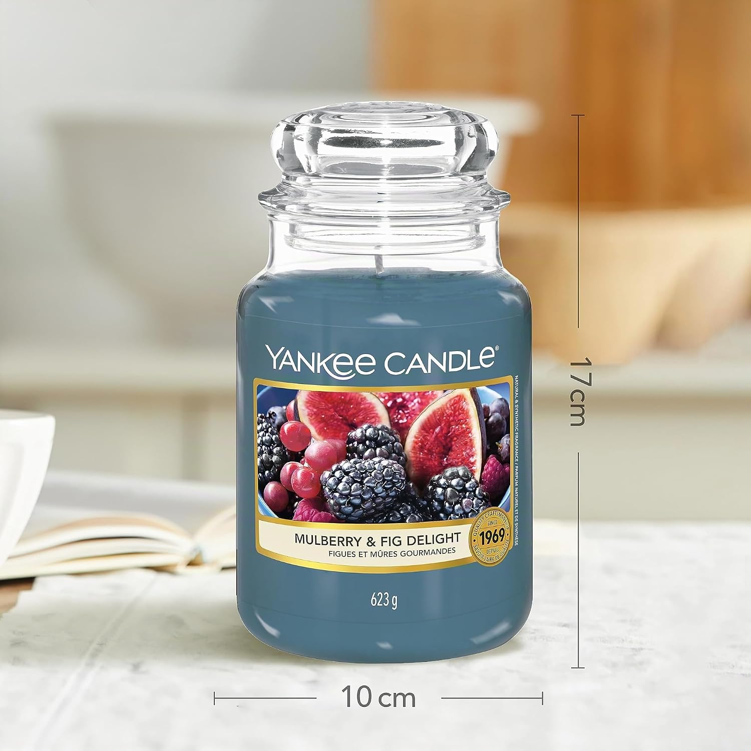 Detalle 2 de Yankee Candle bougie parfumée Figues et mûres gourmandes – format jarre, longue durée