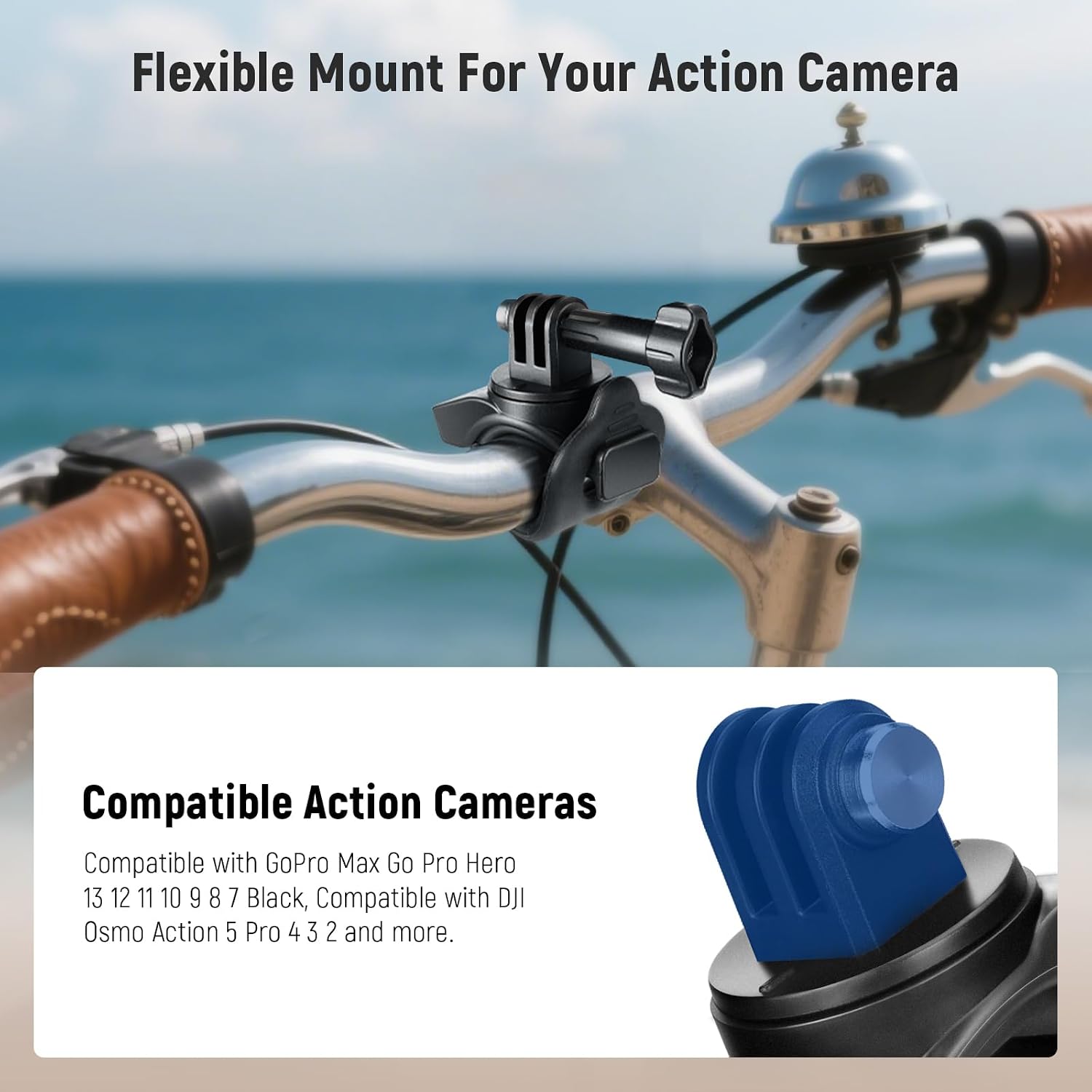Detalle 2 de NEEWER Flexible Mount Wrap Band GP-77 (Black) for GoPro, DJI Osmo Action & Insta360 action cameras