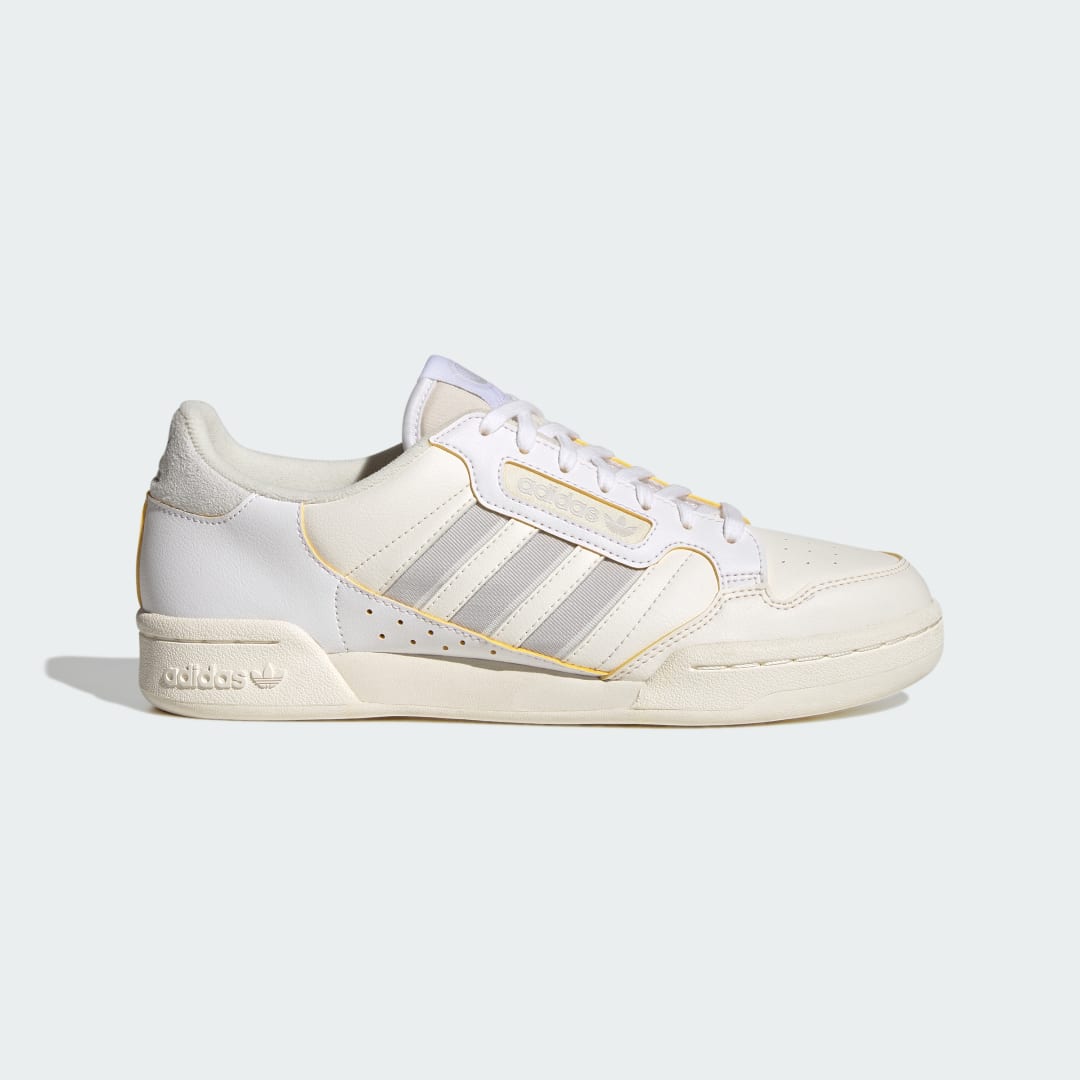 Detalle de Zapatilla Continental 80 Stripes de Adidas: estilo retro en blanco