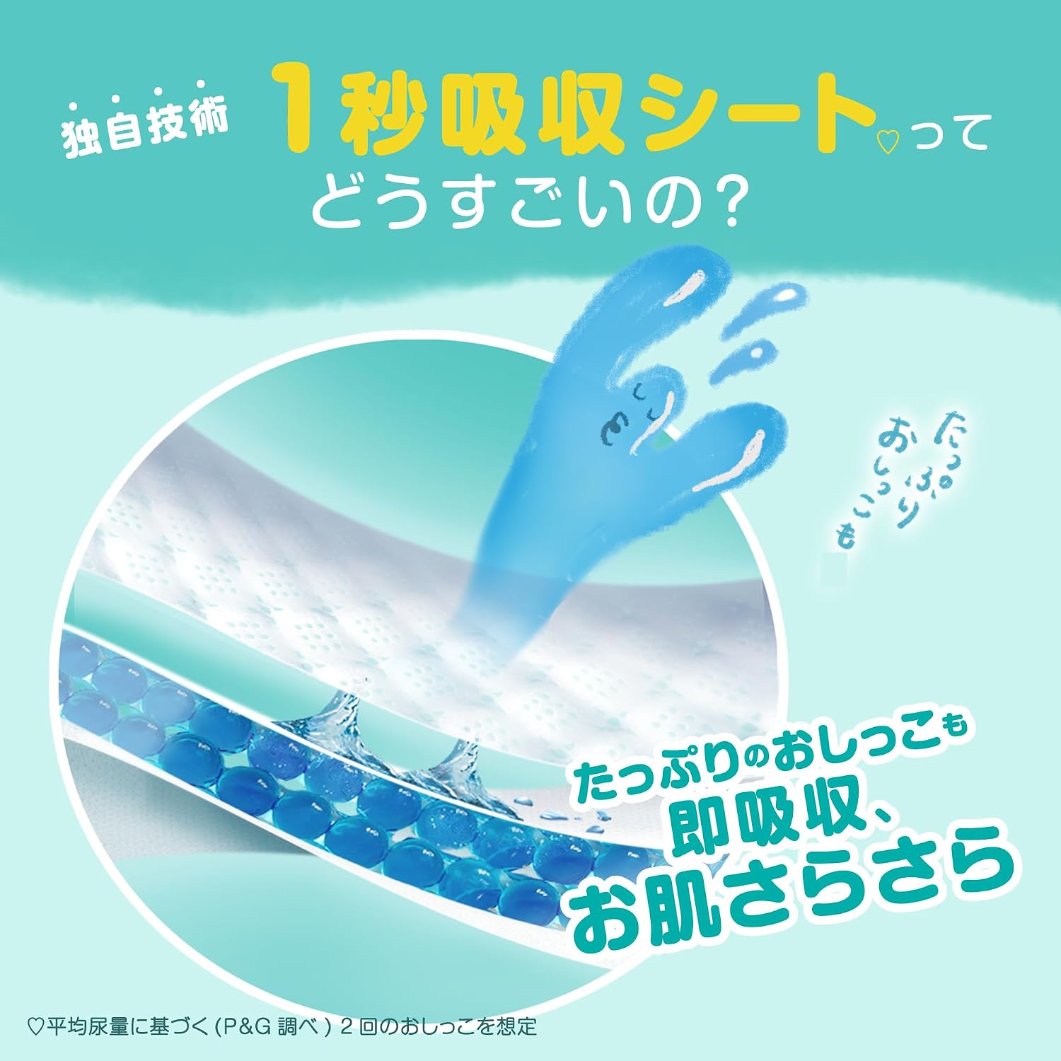 Thumbnail 6 de パンパース さらさらケア Mはいはいパンツ 5〜10kg・62枚、360°すきま防止設計