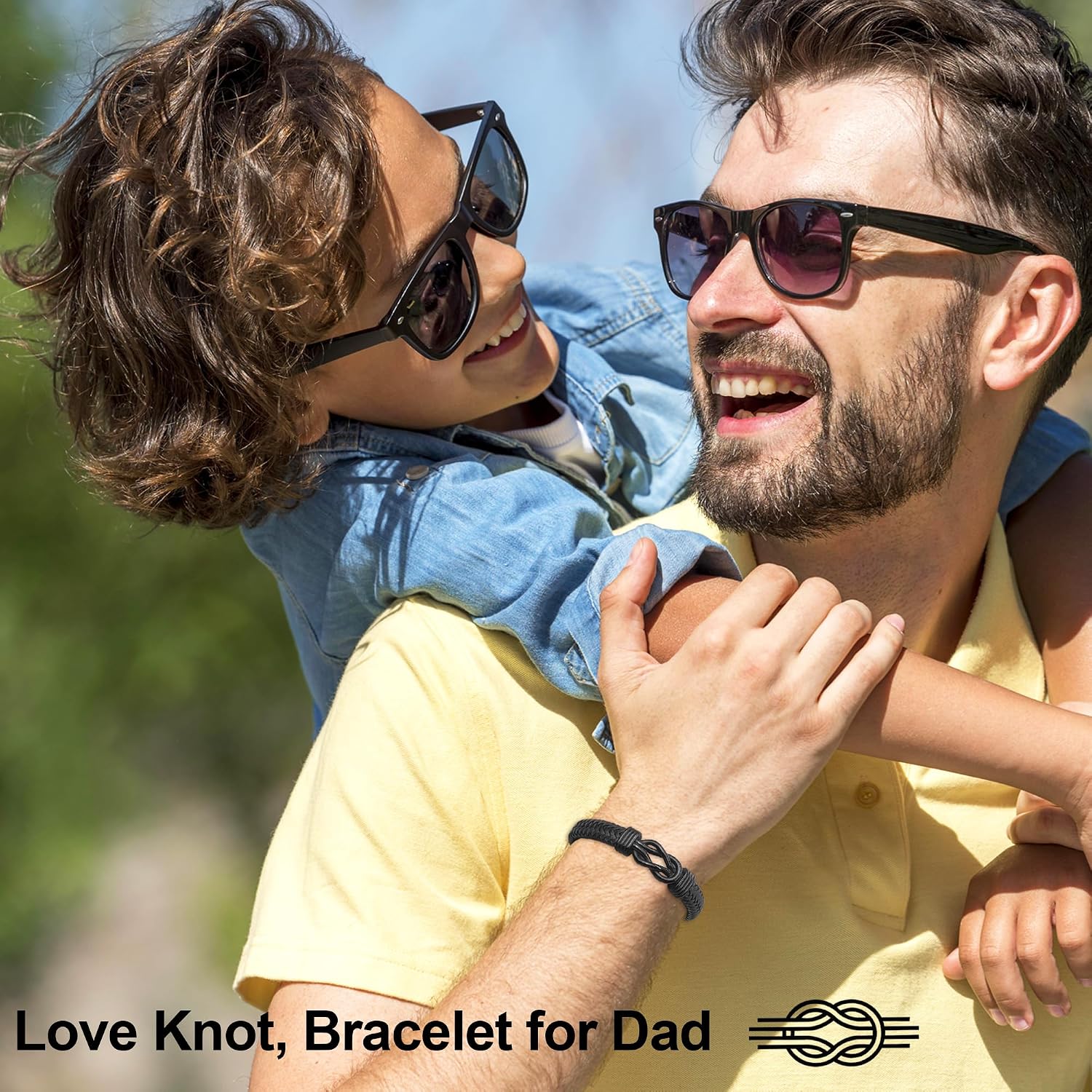 Detalle de Infinity Leather Bracelet for Men – Personalised Gift for Dad, Husband or Son