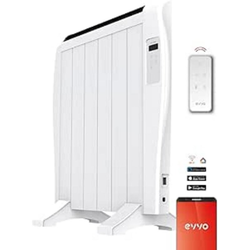 Detalle 2 de Radiador Eléctrico Evvo Home C6 900W: calefacción inteligente, compacto y con control por voz