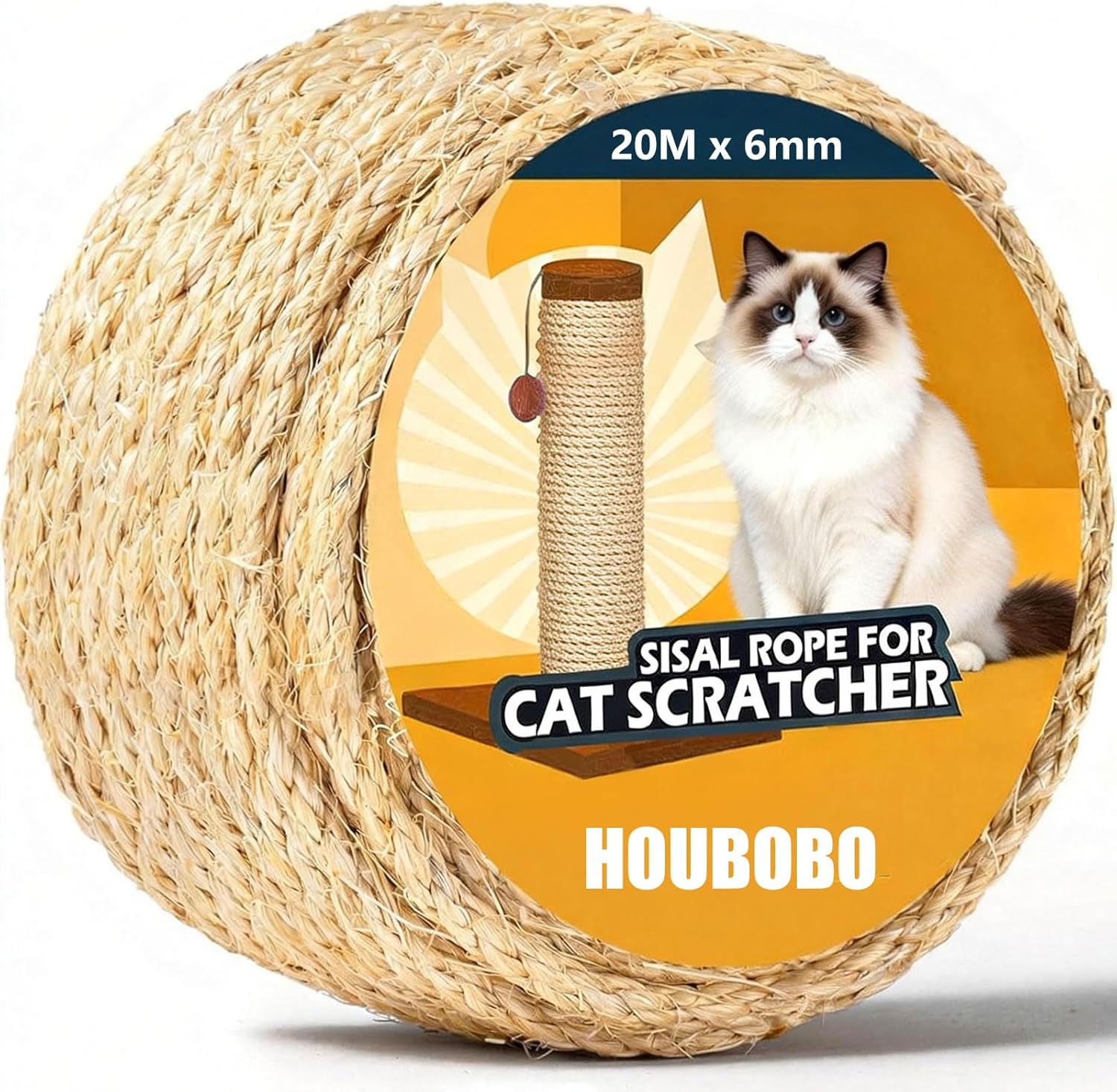 Detalle de Natural Sisal Rope for Cat Scratcher — 20m x 6mm