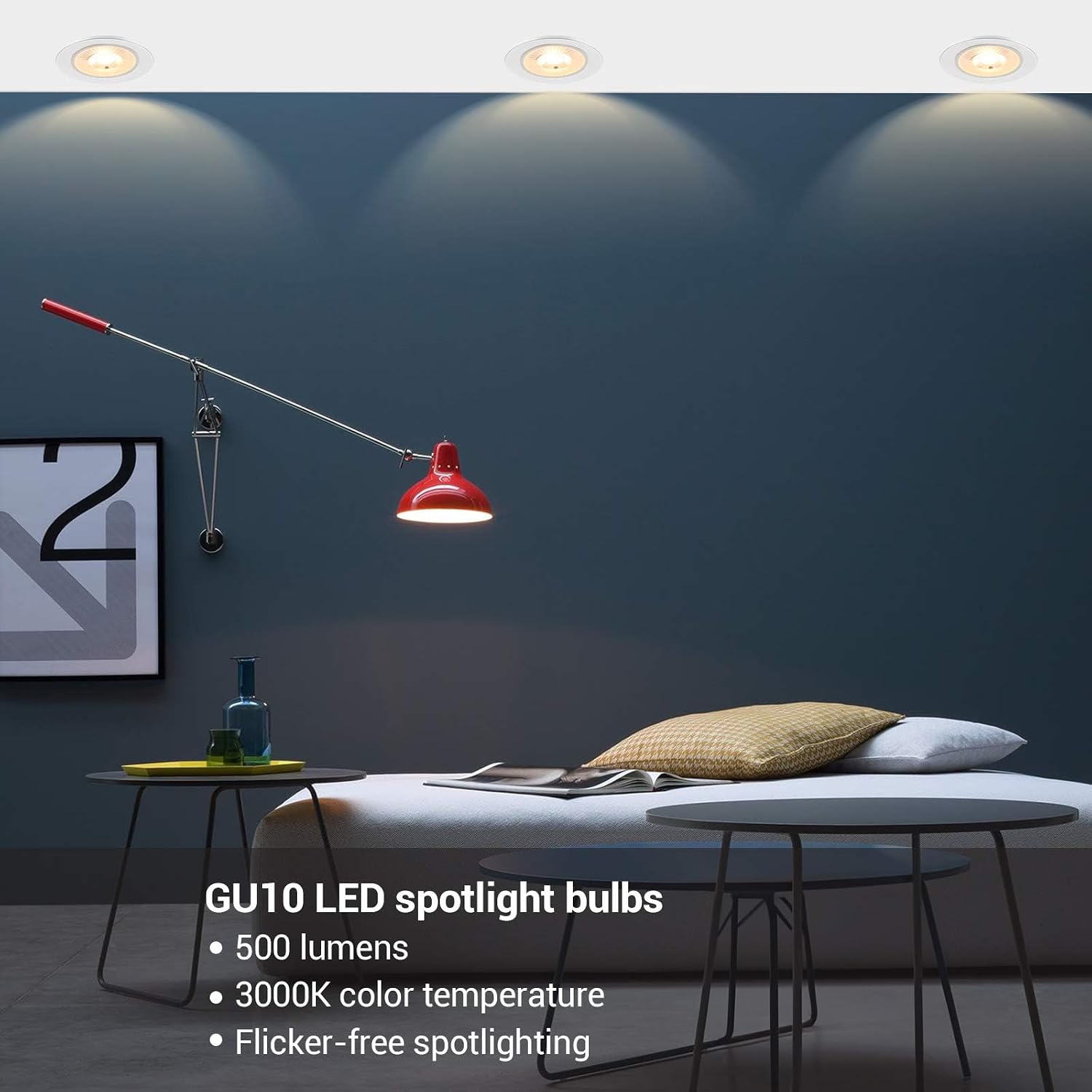 Detalle 2 de Dewenwils HDGU10E GU10 LED Bulbs, Dimmable 3000K Warm White, 6-Pack