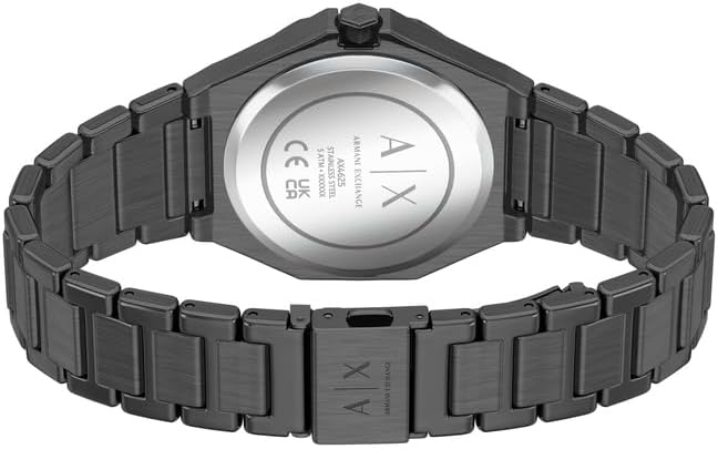 Detalle de Armani Exchange Damenuhr – Quarz, 34 mm Gehäuse, Edelstahl- oder Lederarmband