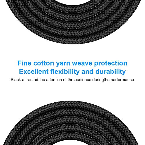 Detalle 2 de New Bee Guitar Cable 3m/10ft: 1/4 Inch Straight to Right Angle Lead for Electric Guitar, Bass & Pro Audio
