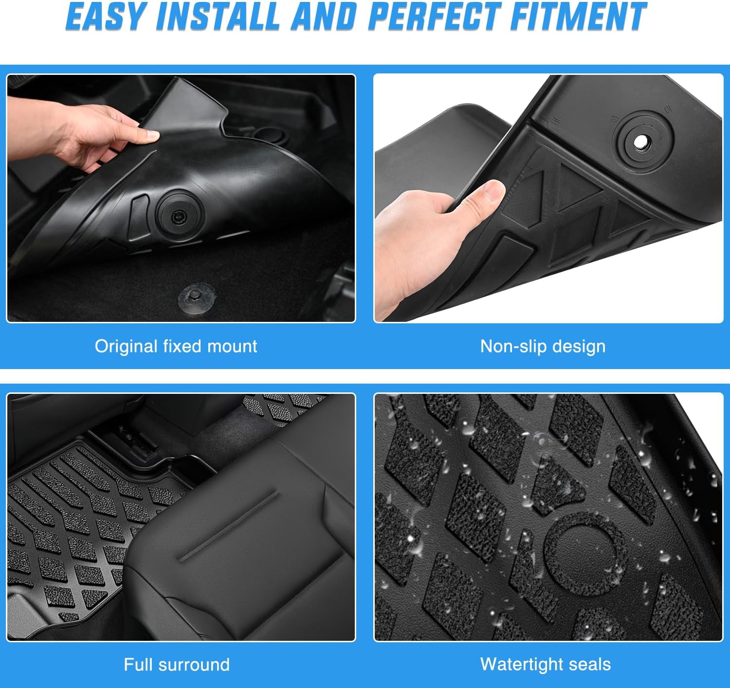 Detalle 2 de Nilight TPE Floor Mats for Dodge Durango 7-Seat
