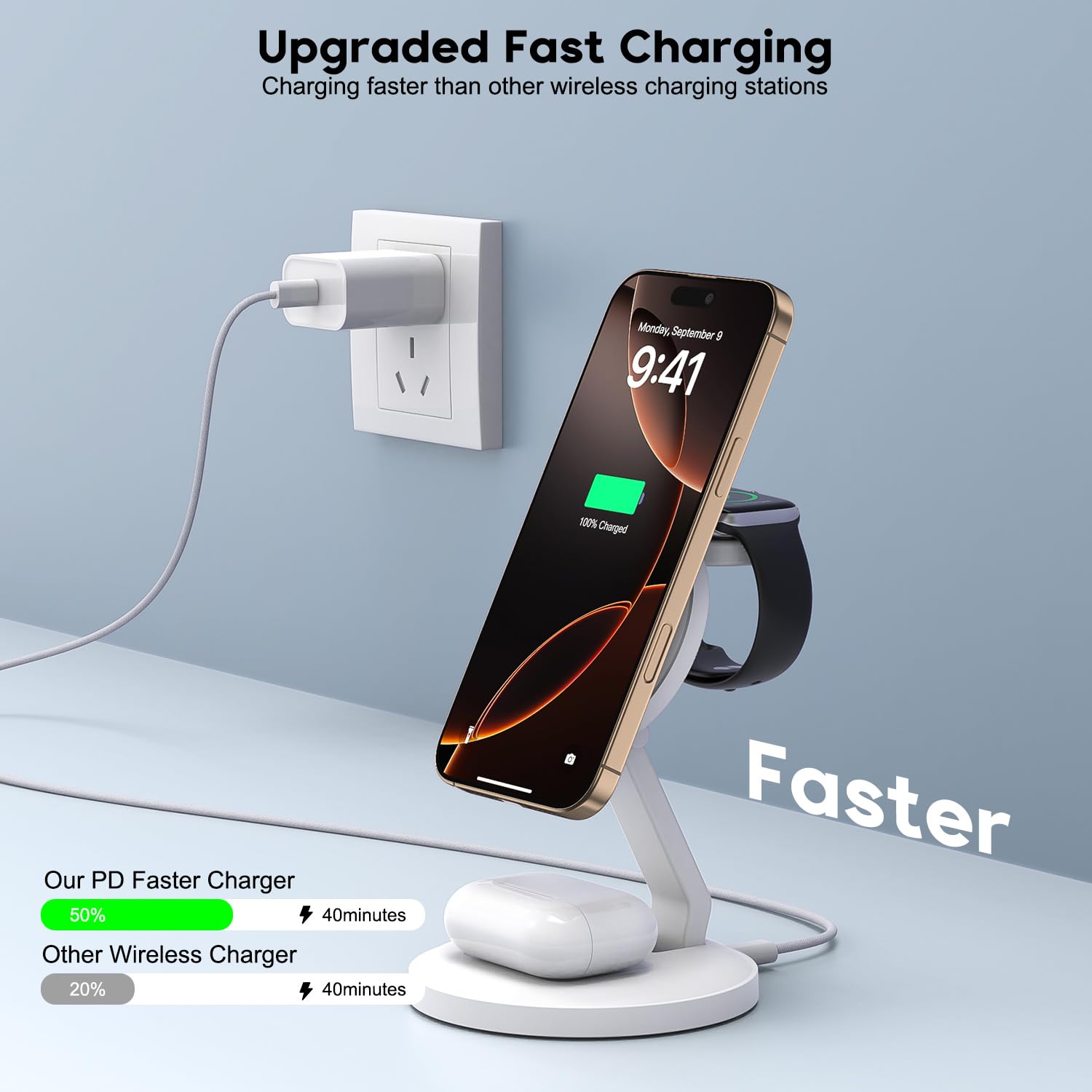 Thumbnail 1 de 15W Foldable MagSafe 3‑in‑1 Charging Station