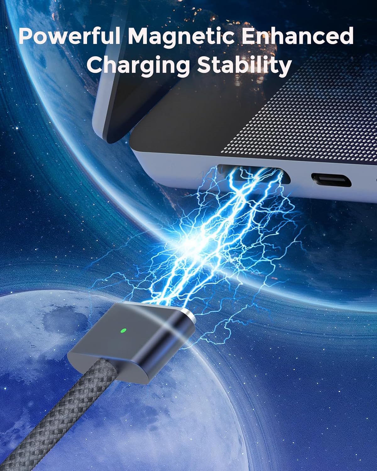 Thumbnail 3 de USB-C to Magnetic 3 Charger Cable (6.6ft) for MacBook Air 13.6" & MacBook Pro 14/16" with Braided Cord and LED