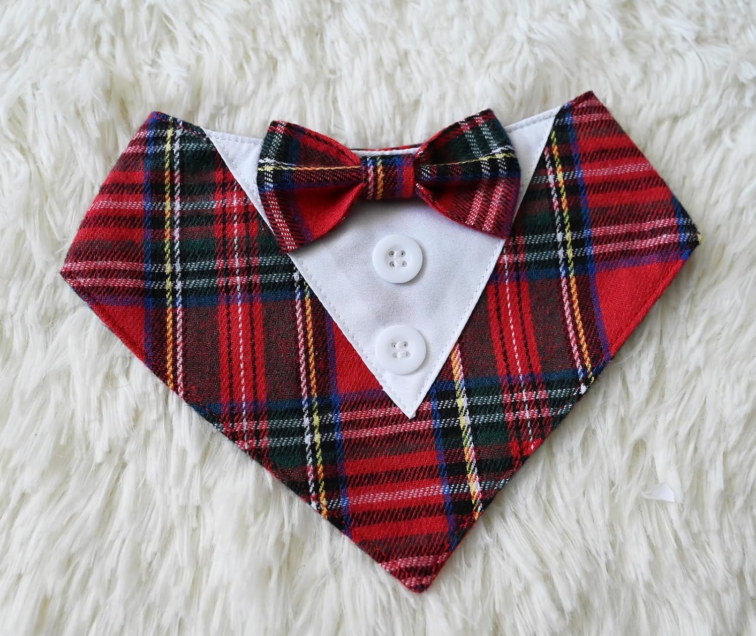 Detalle de BT Bear Pet Tuxedo Collar Bandana – Red, Size M