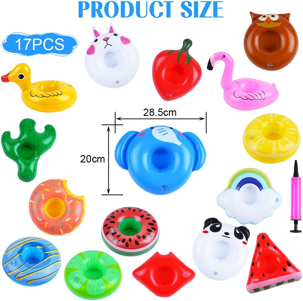 Thumbnail 1 de AUYAO Portabibite Gonfiabile: set da 17 pezzi per piscina, vasca idromassaggio e feste all’aperto