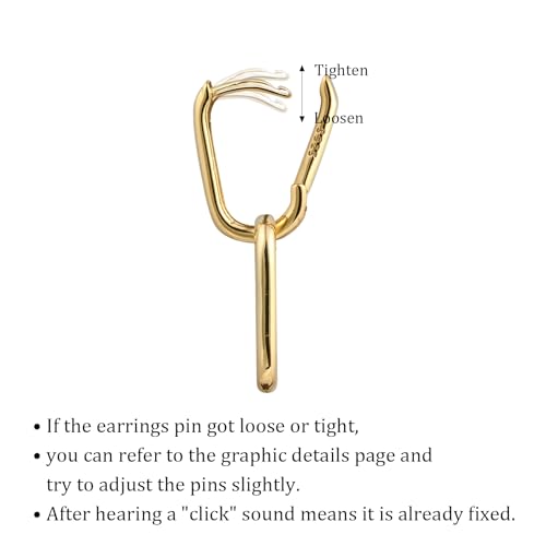 Thumbnail 6 de Weviway 925 Sterling Silver Double Ring Oval Huggie Hoop Earrings – Gold Plated, Hypoallergenic for Sensitive Ears