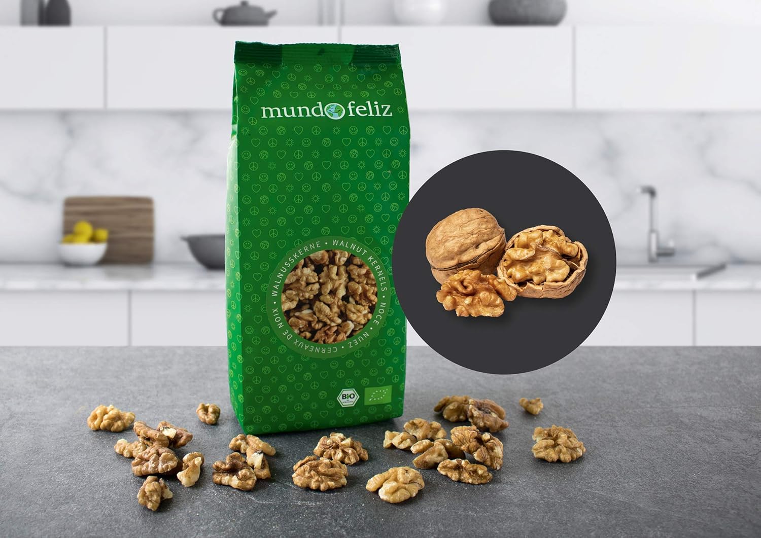 Thumbnail 3 de Mundo Feliz – Lot de 3 sachets de cerneaux de noix bio, 3 x 300 g