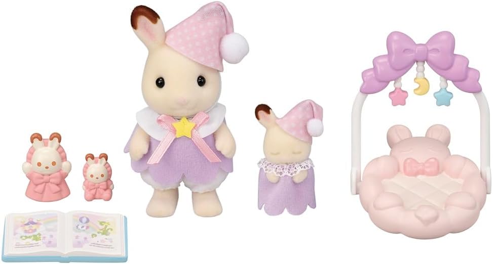 Thumbnail 2 de SYLVANIAN FAMILIES Le coucher des soeurs Lapin Chocolat 5806, set con figure e accessori per la nanna