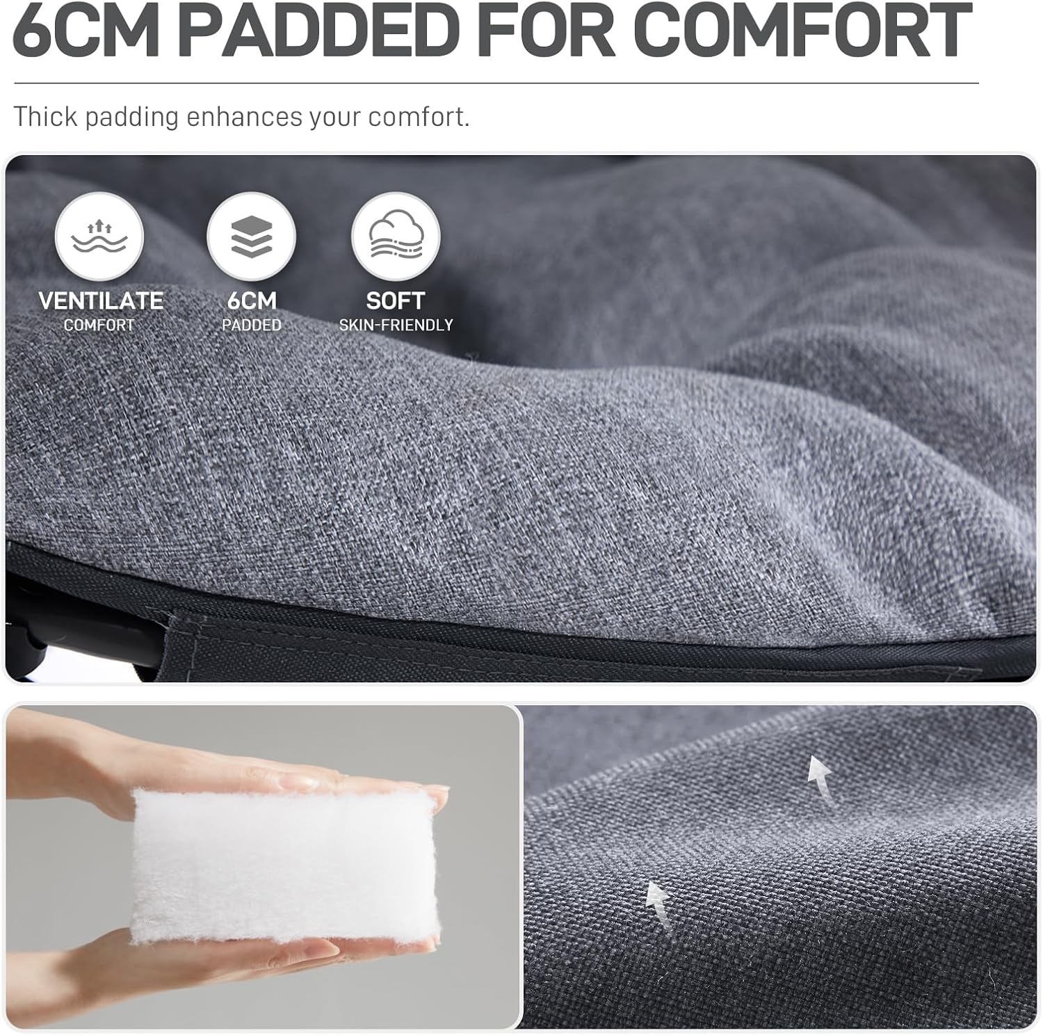 Thumbnail 4 de EVER ADVANCED XL Moon Chair for Adults with 6cm padding (supports 150kg) – light grey