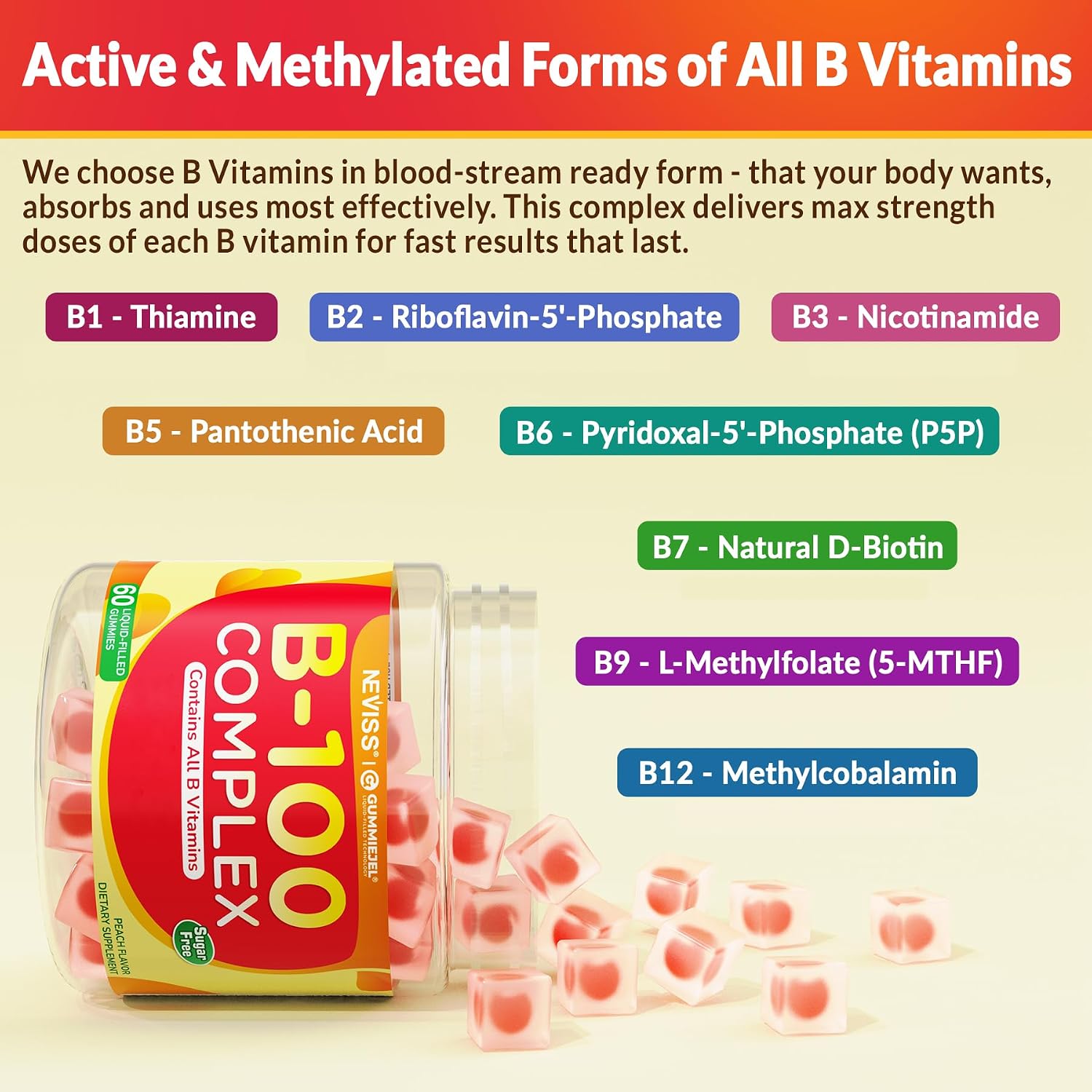 Detalle 2 de Neviss Vitamin B Complex Gummies, 60-count