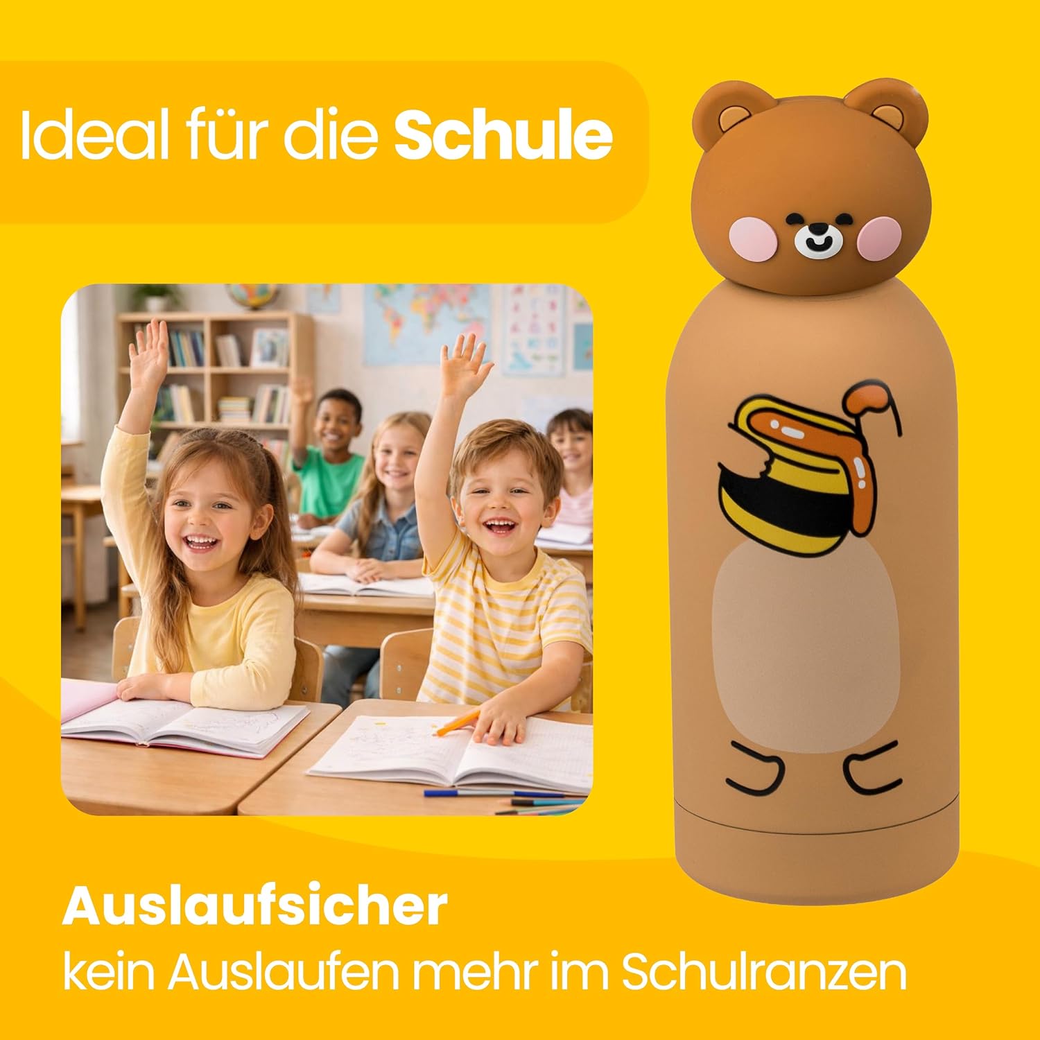 Thumbnail 6 de Cartomania Trinkflasche 350 ml – Edelstahl, BPA-frei, Silikondeckel, Teddy-Bär Motiv