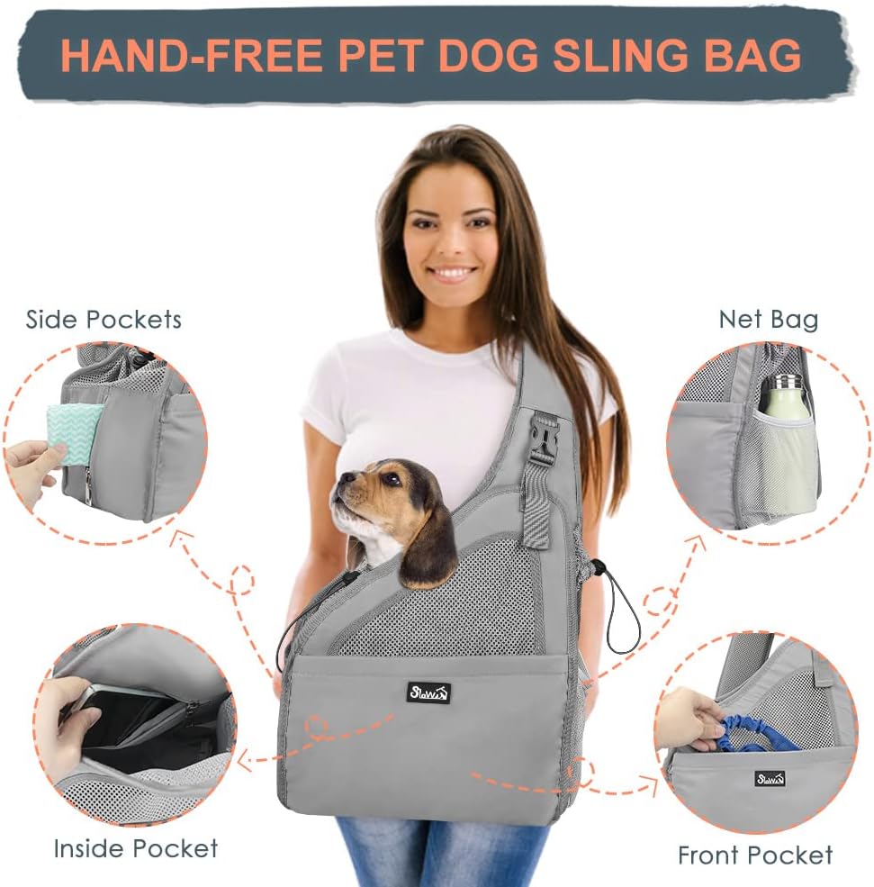Detalle de Eyein Pet Puppy Sling Carrier: Hands‑Free Travel for Small Dogs and Cats