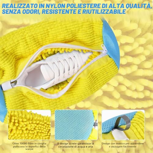 Detalle de WUFANC Sacchetto Lavatrice per Scarpe 2 Pezzi con Cerniera Invisibile – Protezione e Pulizia Completa