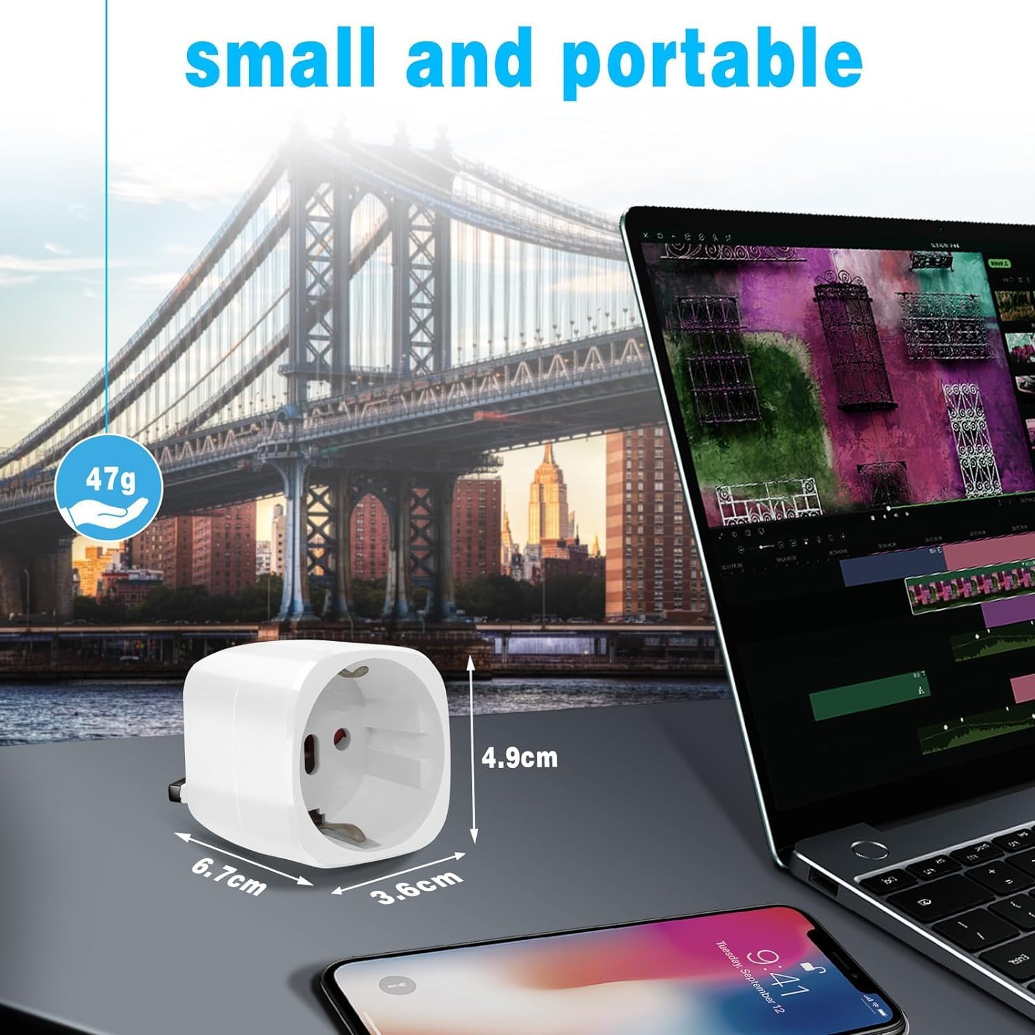 Thumbnail 2 de 2er-Pack Reiseadapter UK (Typ G) für England/Deutschland – Travel Adapter mit kompaktem Steckformat