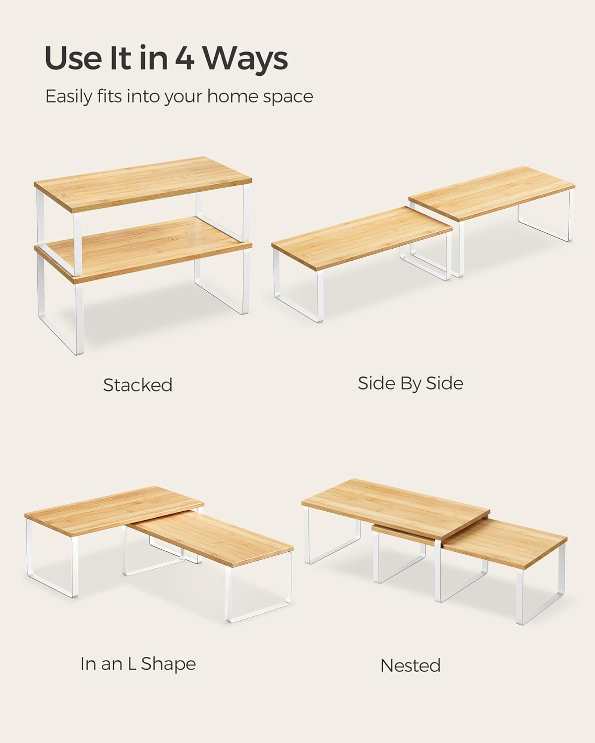 Thumbnail 6 de SONGMICS Cabinet Organizer Shelves, Set of 4