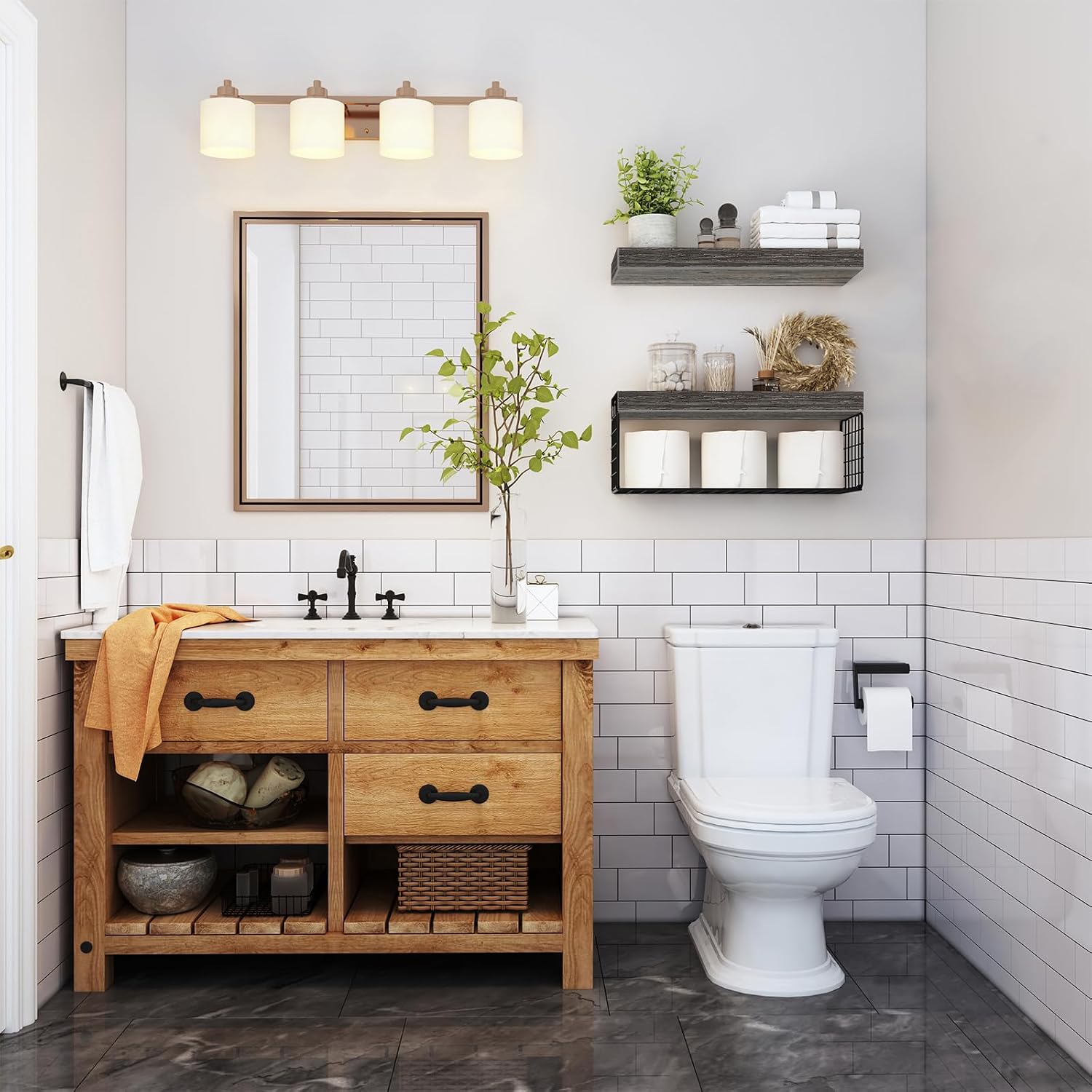 Detalle 2 de QEEIG Bathroom Shelves, 15.7-inch