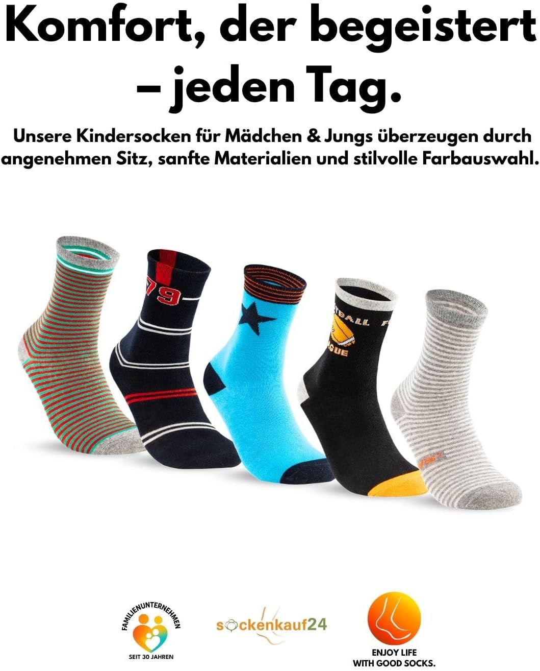 Thumbnail 5 de sockenkauf24 10 Paar Kinder Socken aus Baumwolle für Jungen & Mädchen