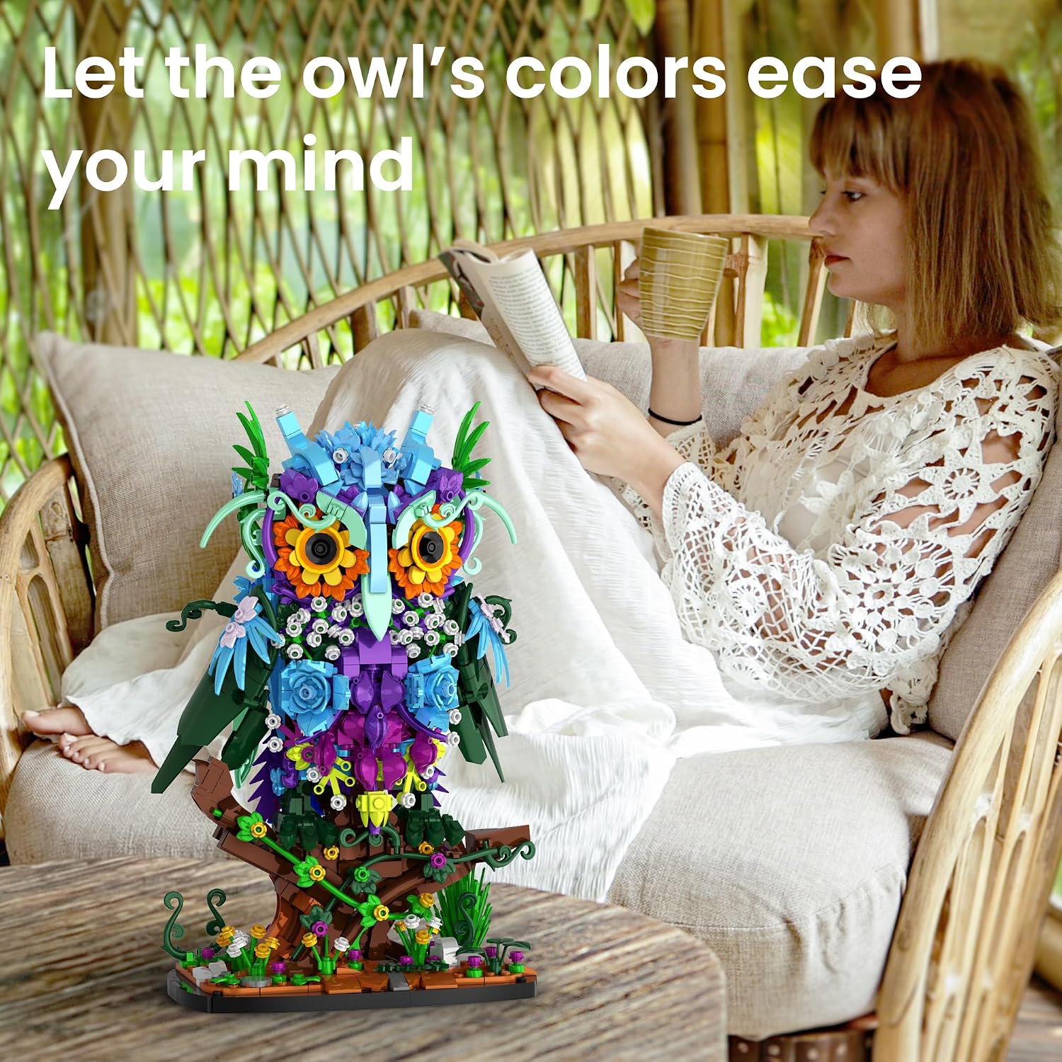 Thumbnail 6 de JOJO&Peach floral owl building set, 1309 pieces