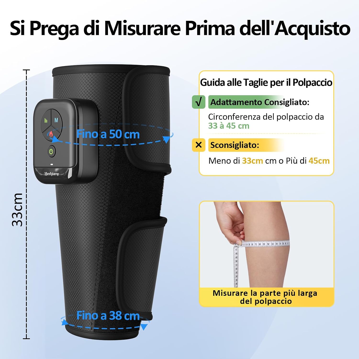 Thumbnail 6 de Comfytemp Wireless Massaggiatore Per Gambe: Massaggio Pneumatico, Riscaldamento e Controllo App