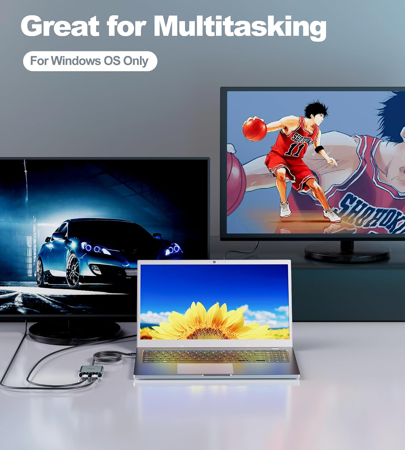 Detalle 2 de fairikabe Adaptador USB-C a Doble DisplayPort 4K 60Hz 🔌
