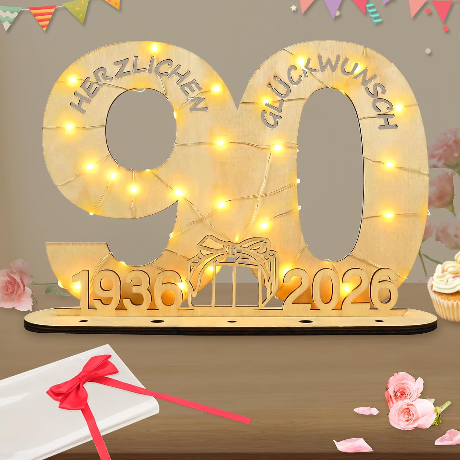 Detalle de Seutgjie Deko 90 Geburtstag Holzschild 29x21 đ
