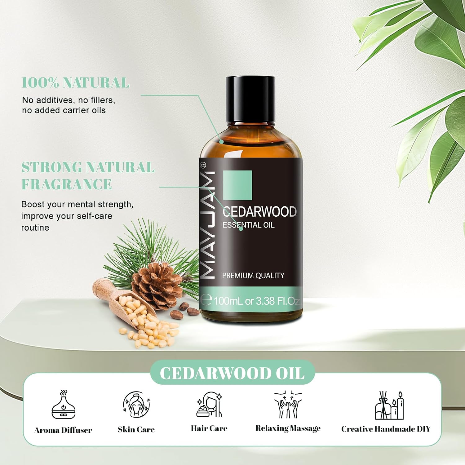 Thumbnail 1 de MAYJAM Cedarwood Essential Oils 100ML – Ideal for Diffusers, Humidifiers and DIY blends